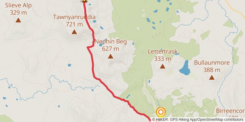 Nephin Beg and Slieve Carr via Letterkeen Trail stage 2 Map