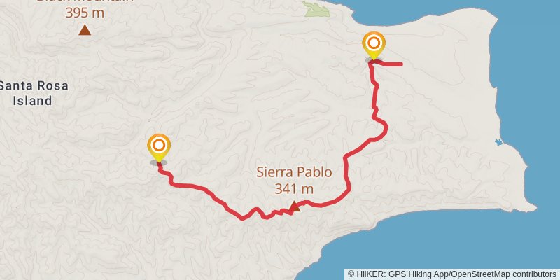 Old Ranch Connector Trail via Sierra Pablo Peak stage 2 Map
