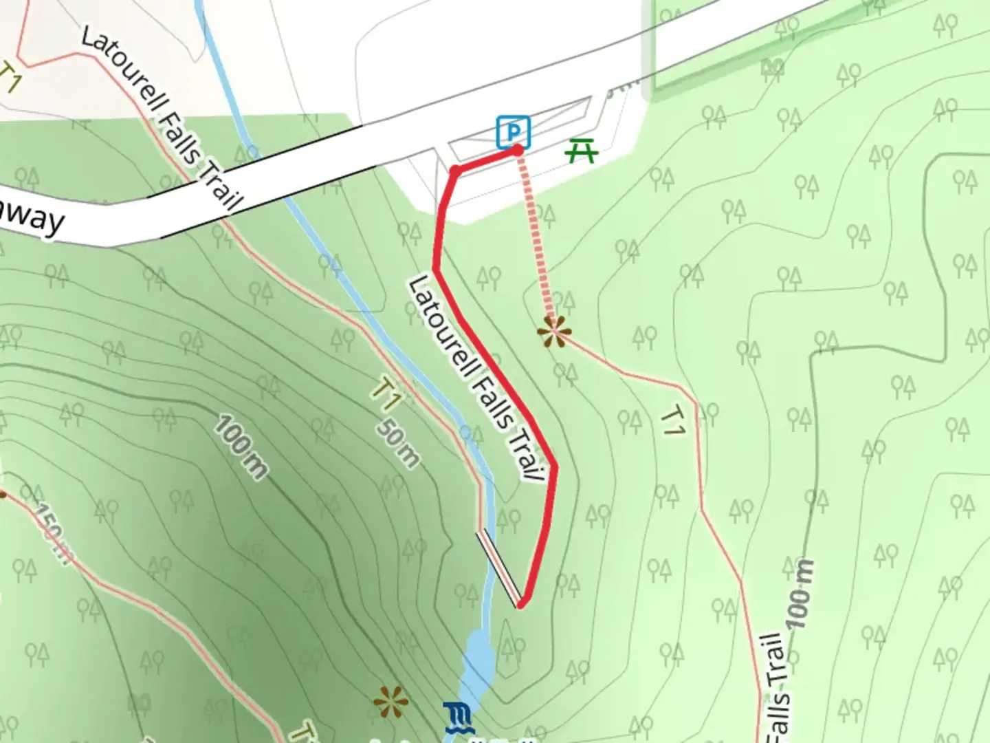 An image depicting the trail Latourell Falls Trail and its surrounding area.