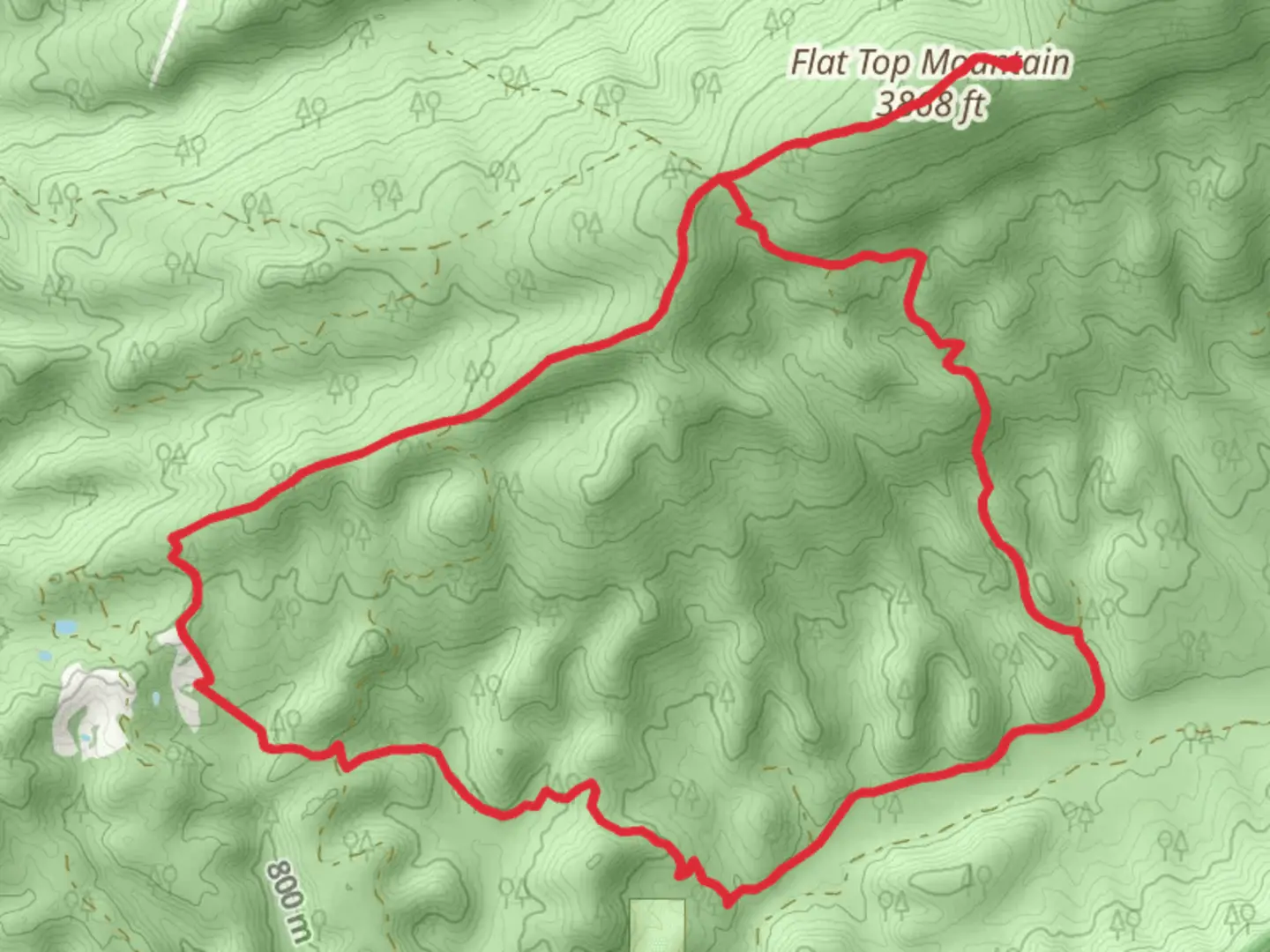 An image depicting the trail Big Horse Gap - Flat Top Mountain Loop and its surrounding area.