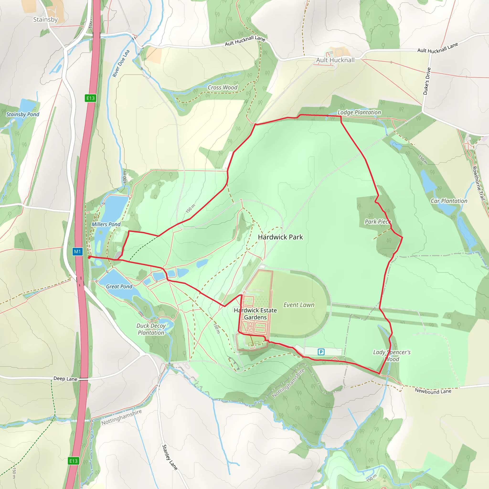 Hardwick Estate - Walk in Bess’ Footsteps mobile static map