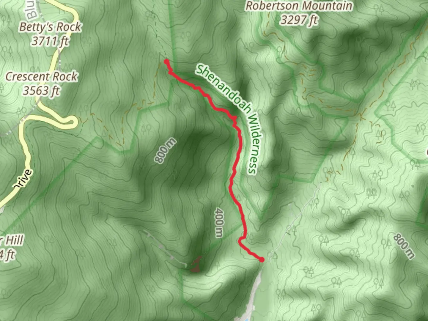 An image depicting the trail White Oak Canyon Trail - Weakley Hollow Road and its surrounding area.