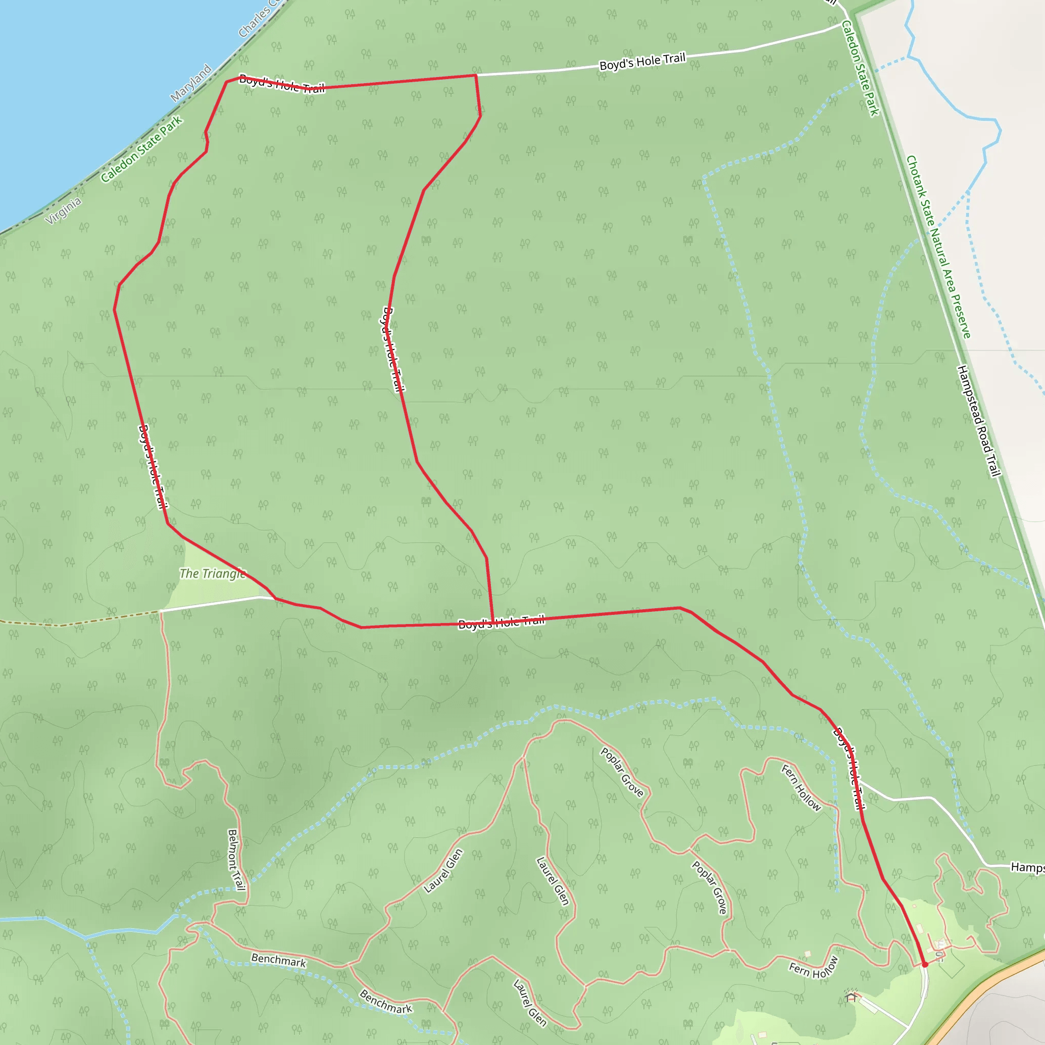 Boyd's Hole Loop Trail mobile static map
