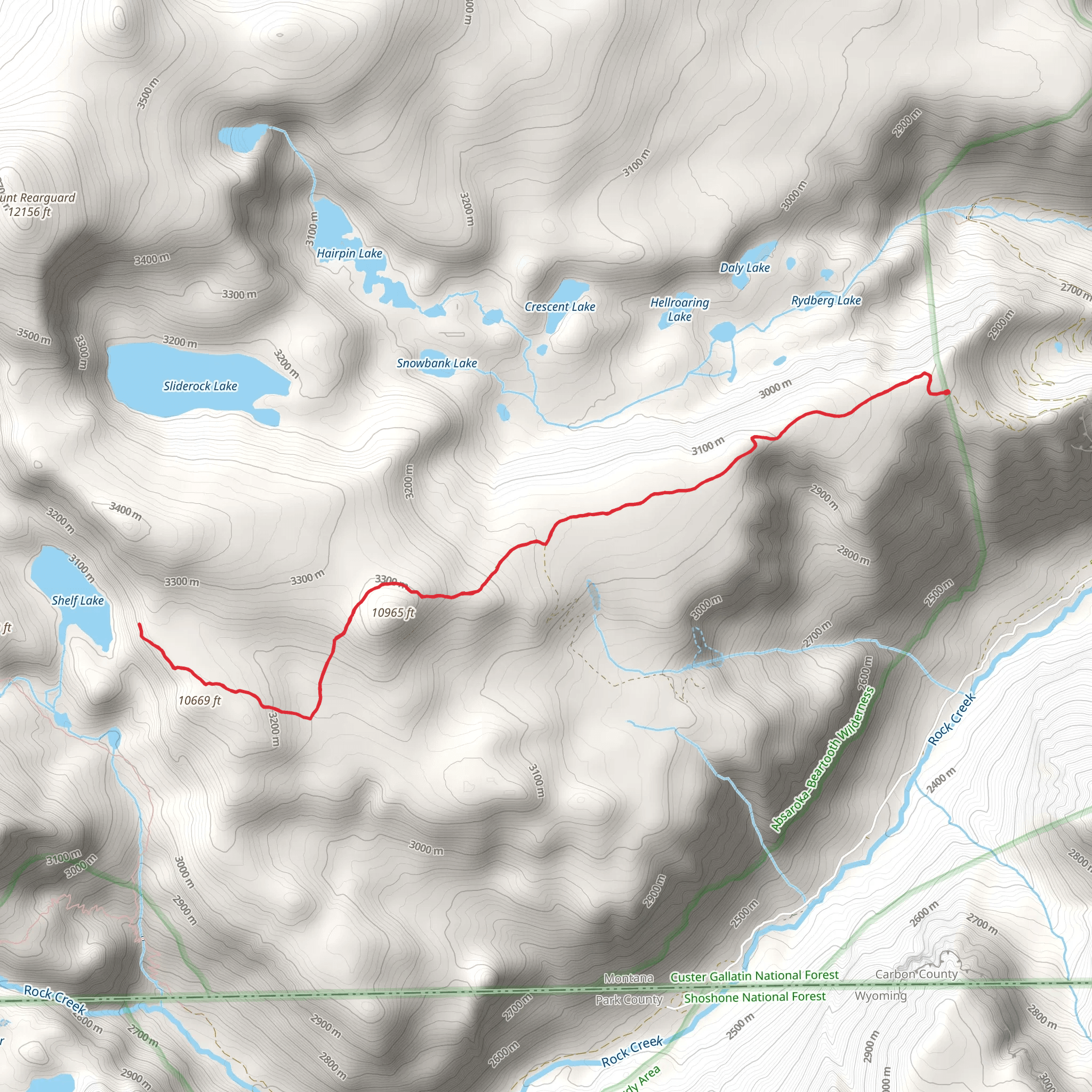 Hellroaring Plateau Trail mobile static map