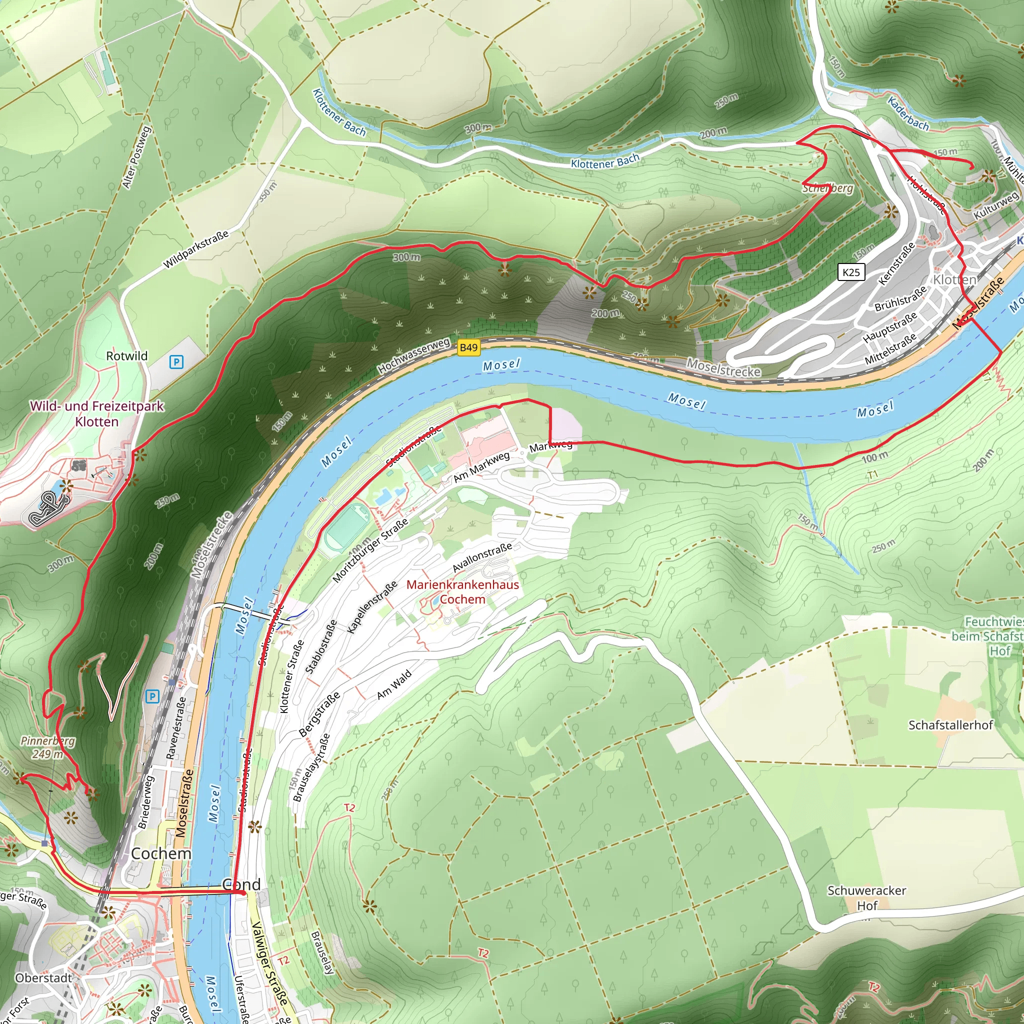 Aussicht Pinnerkreuz, Coraidelstein Loop via Moselsteig and Stadionstraße mobile static map