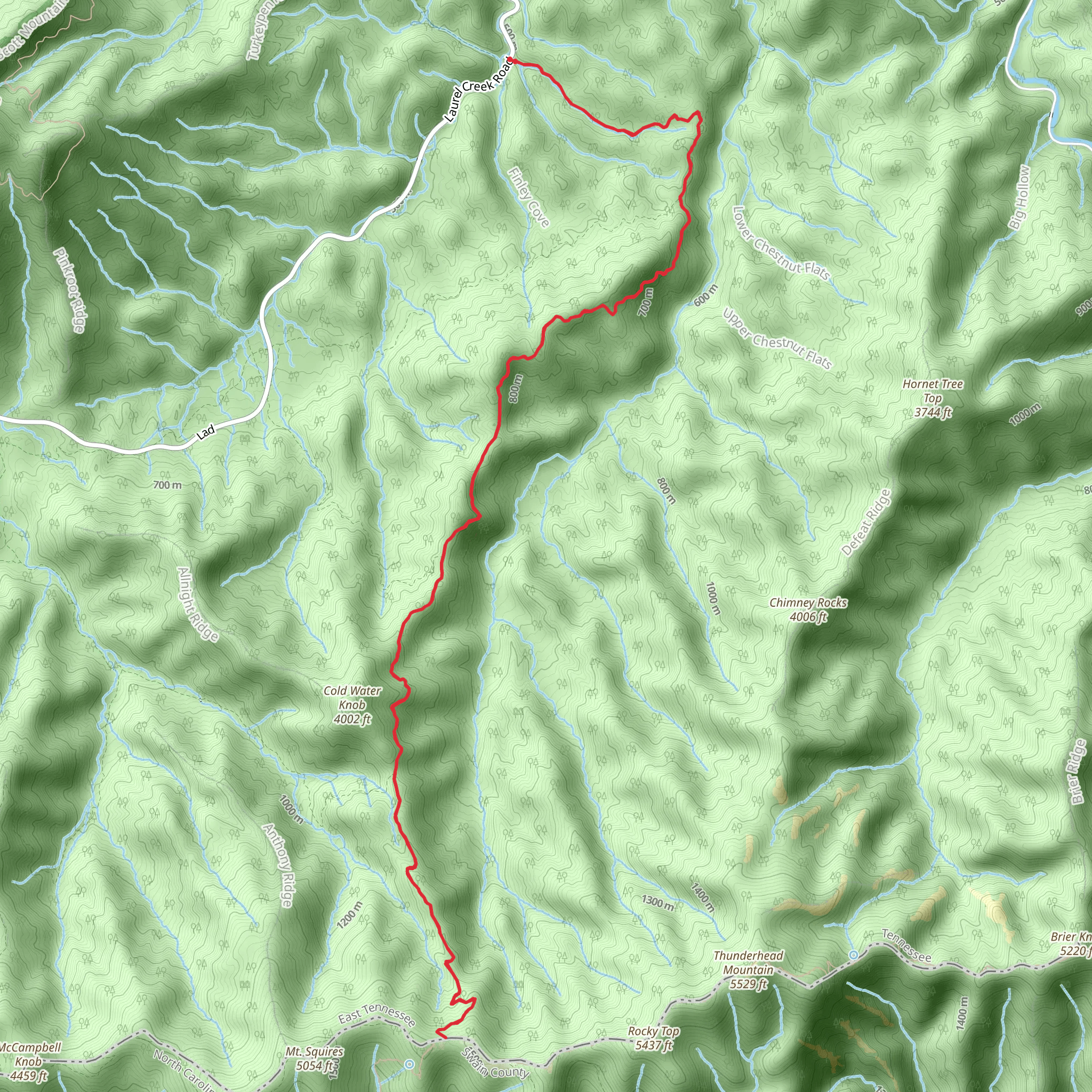 Bote Mountain Trail mobile static map