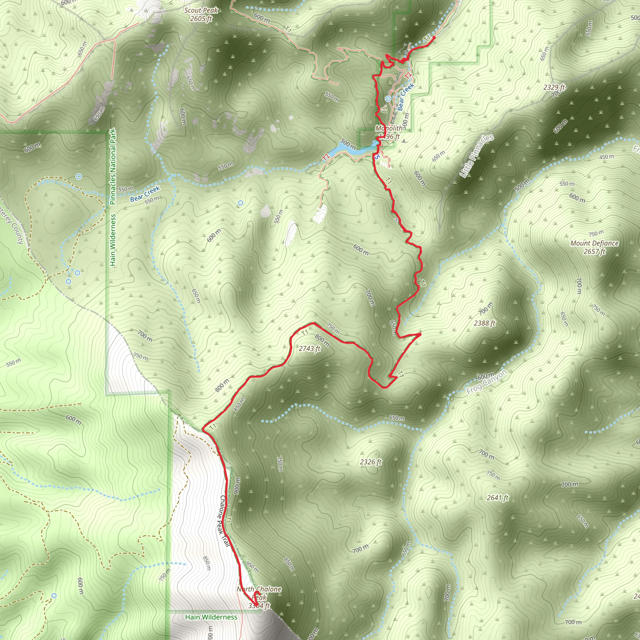 North Chalone Peak mobile static map