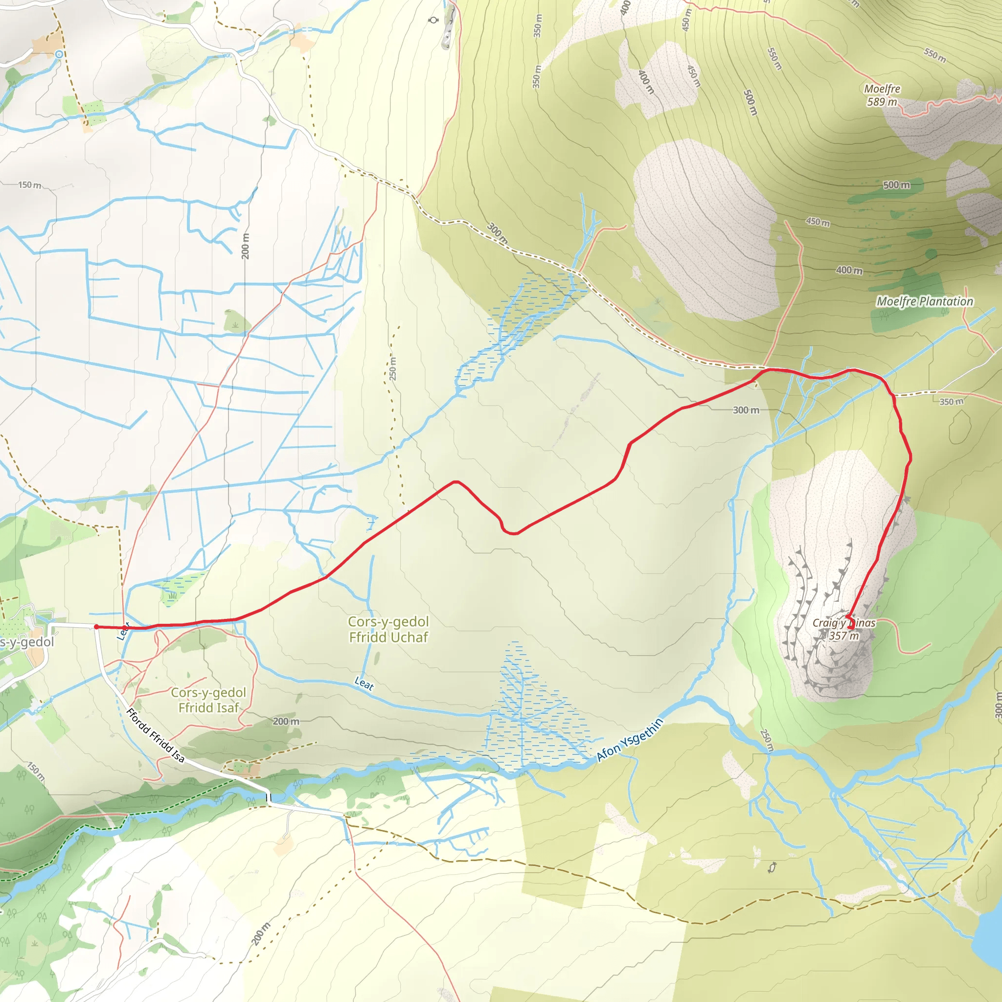 Craig y Ddinas Walk mobile static map