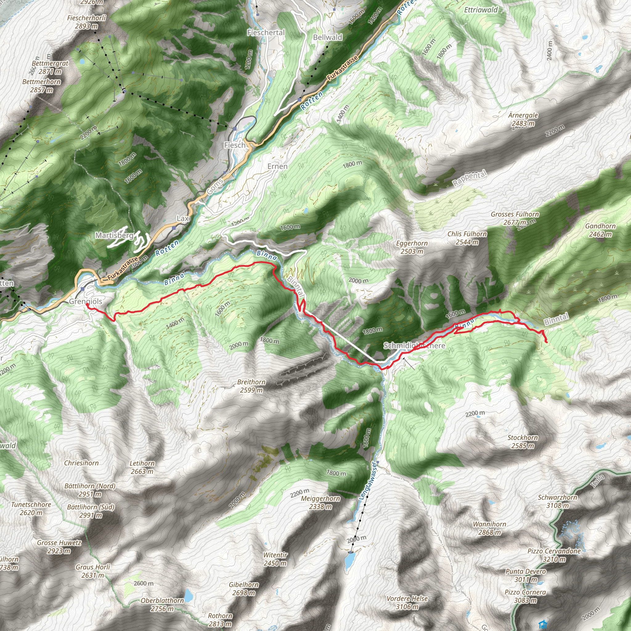 Binn Valley Trail mobile static map