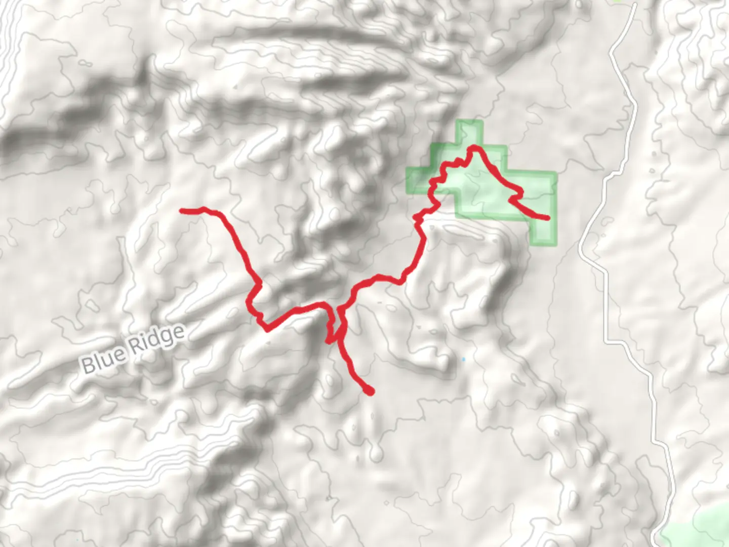 An image depicting the trail Red Canyon Park Out and Back and its surrounding area.