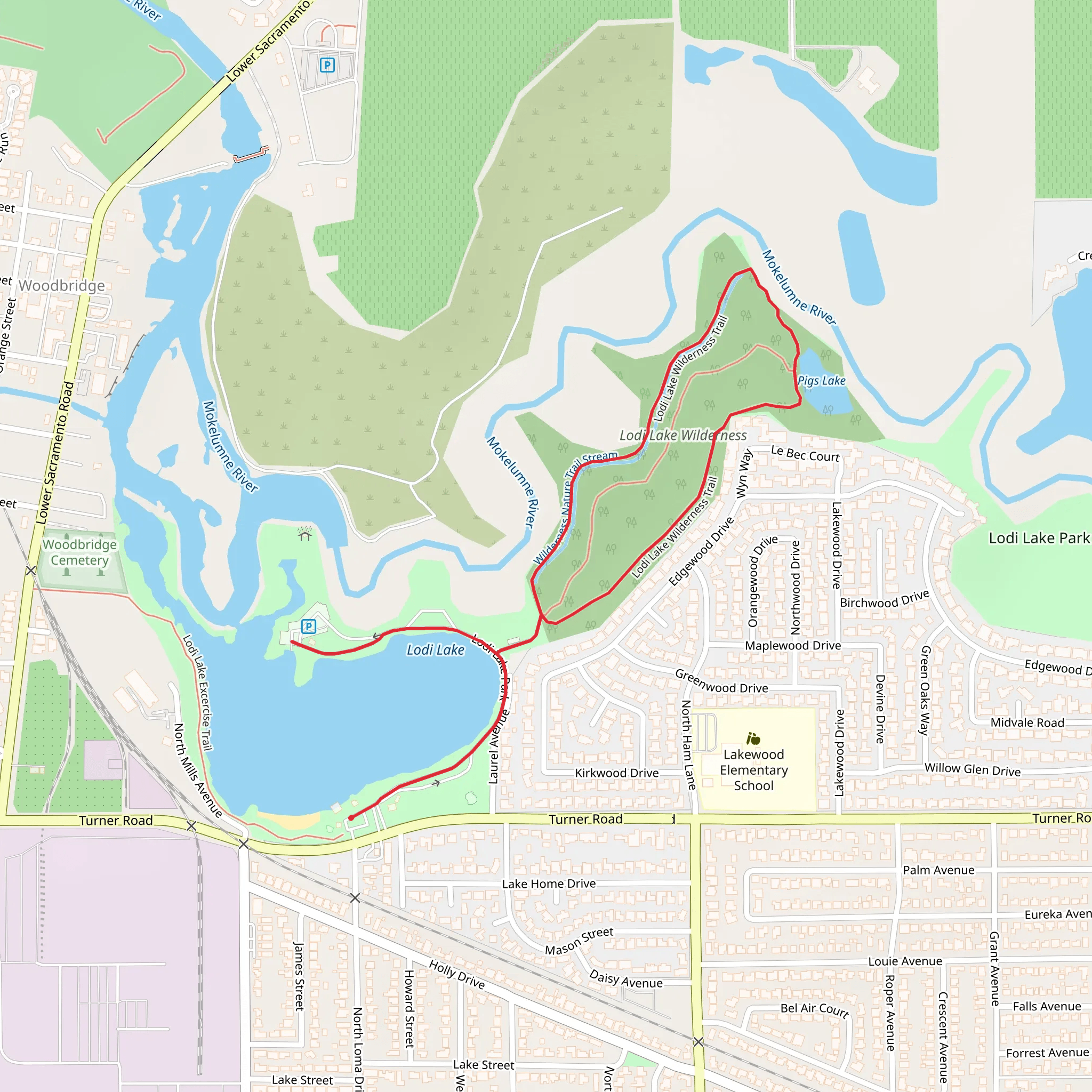 Lodi Lake Wilderness Loop Trail mobile static map