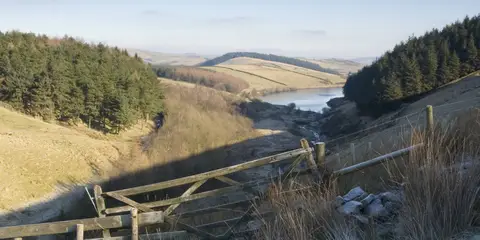 An image depicting the trail Pendle Hill from Barley Green and its surrounding area.