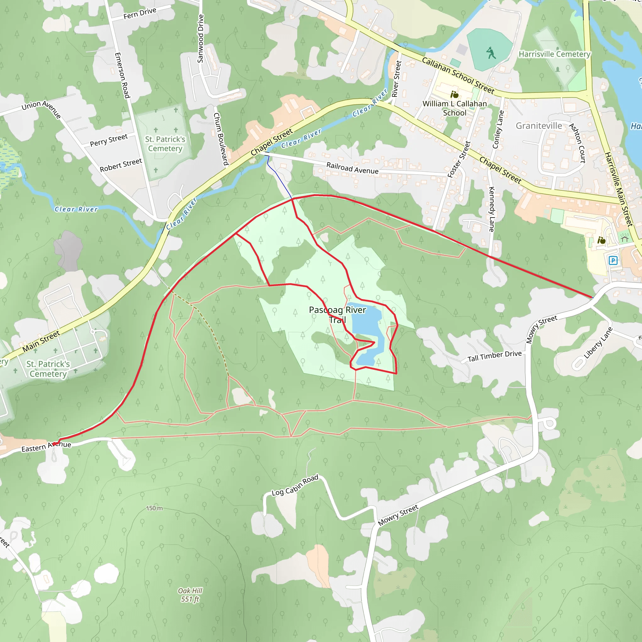 Pascoag River Trail mobile static map