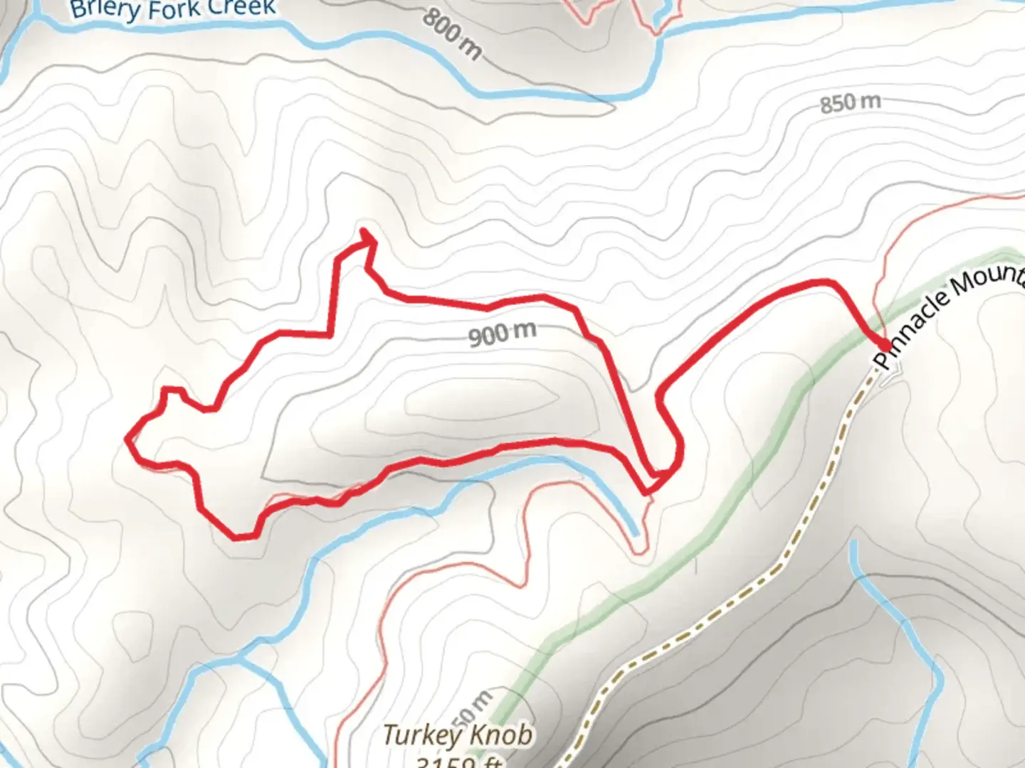 An image depicting the trail Turkey Knob Road and Poplar Loop Trail and its surrounding area.