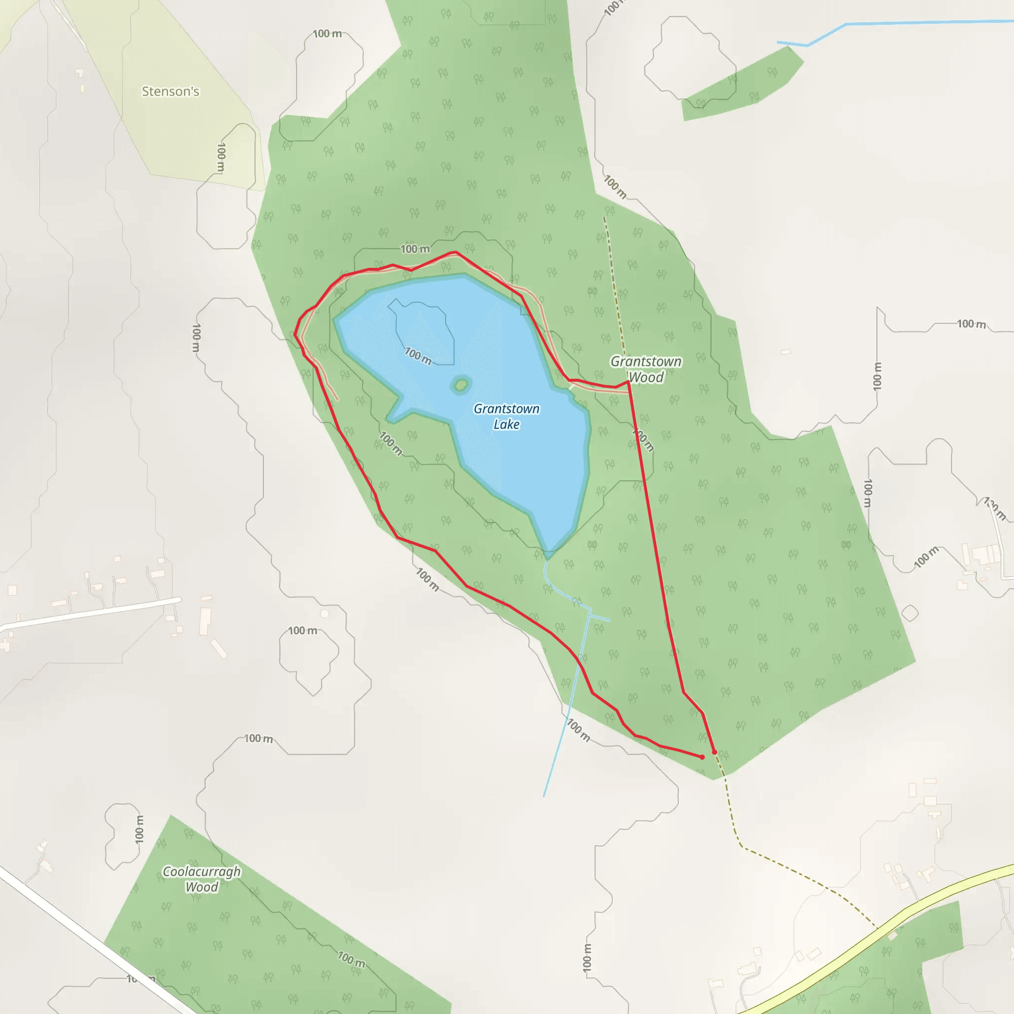 Granstown Wood and Lake Nature Reserve Lake Trail mobile static map