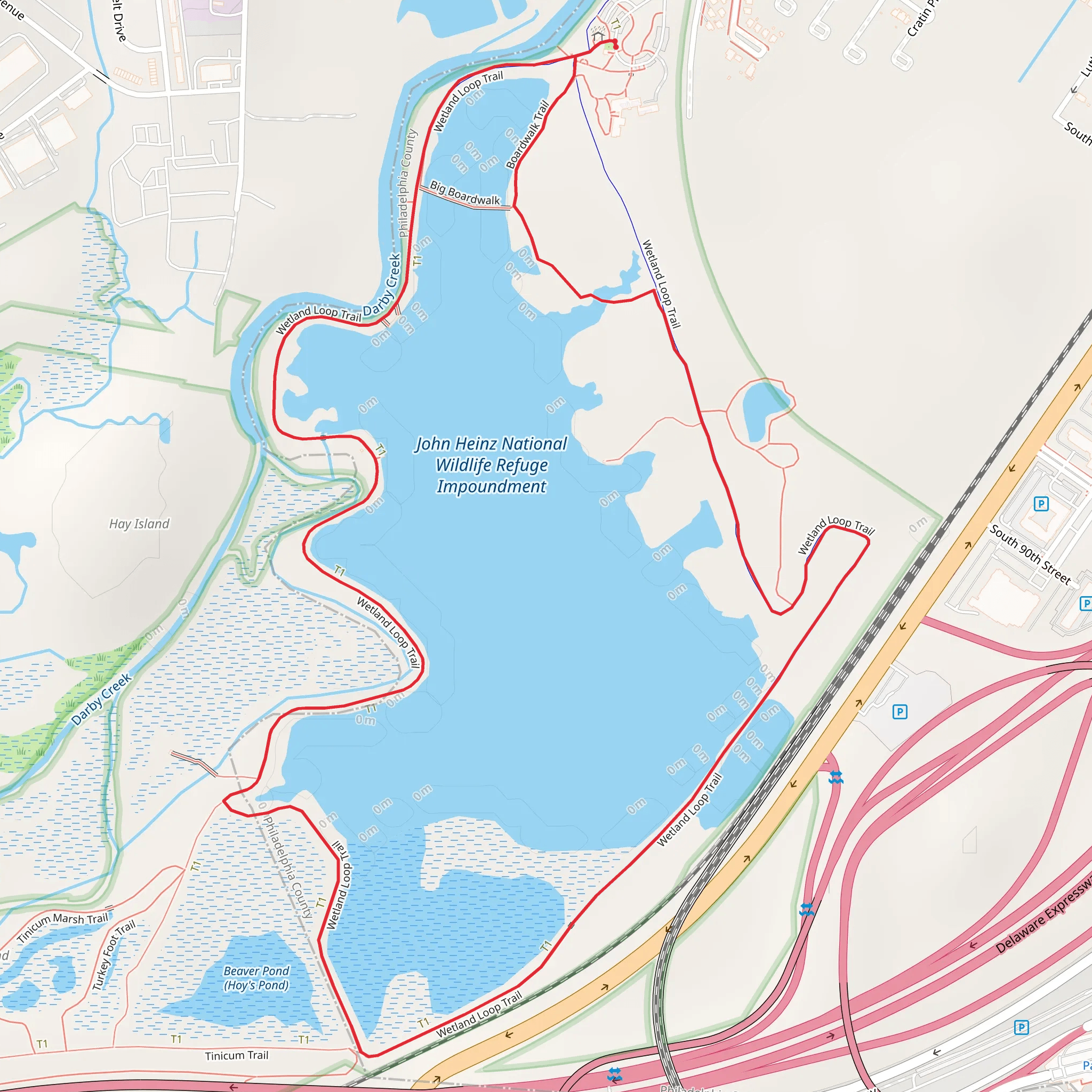 John Heinz National Wildlife Refuge Impoundment Loop mobile static map
