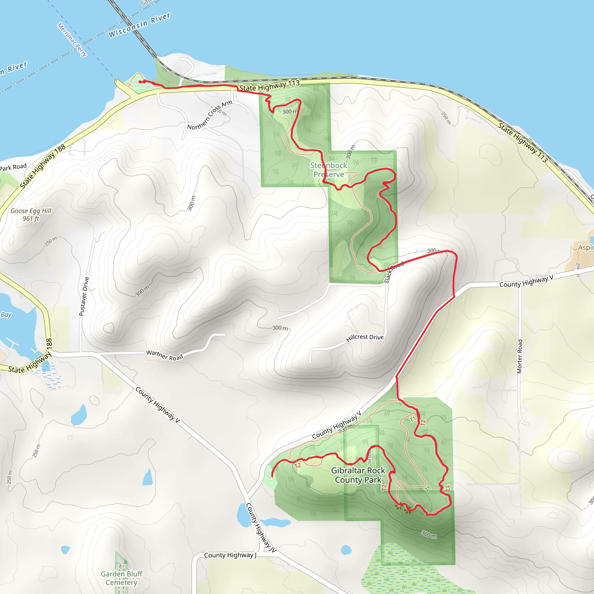 Ice Age Trail from Wisconsin State Historical Marker 187 mobile static map