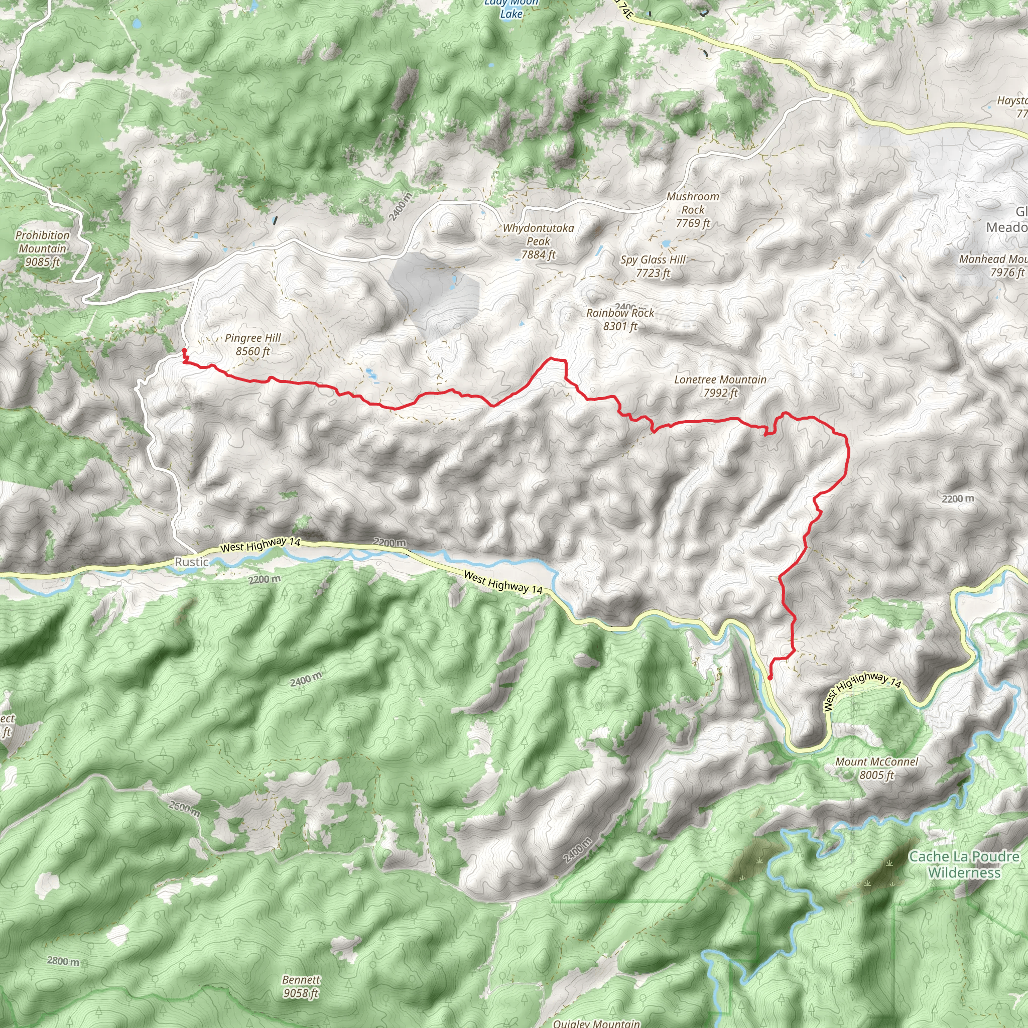 Kelly Flats Road and North Rim Road Trail mobile static map