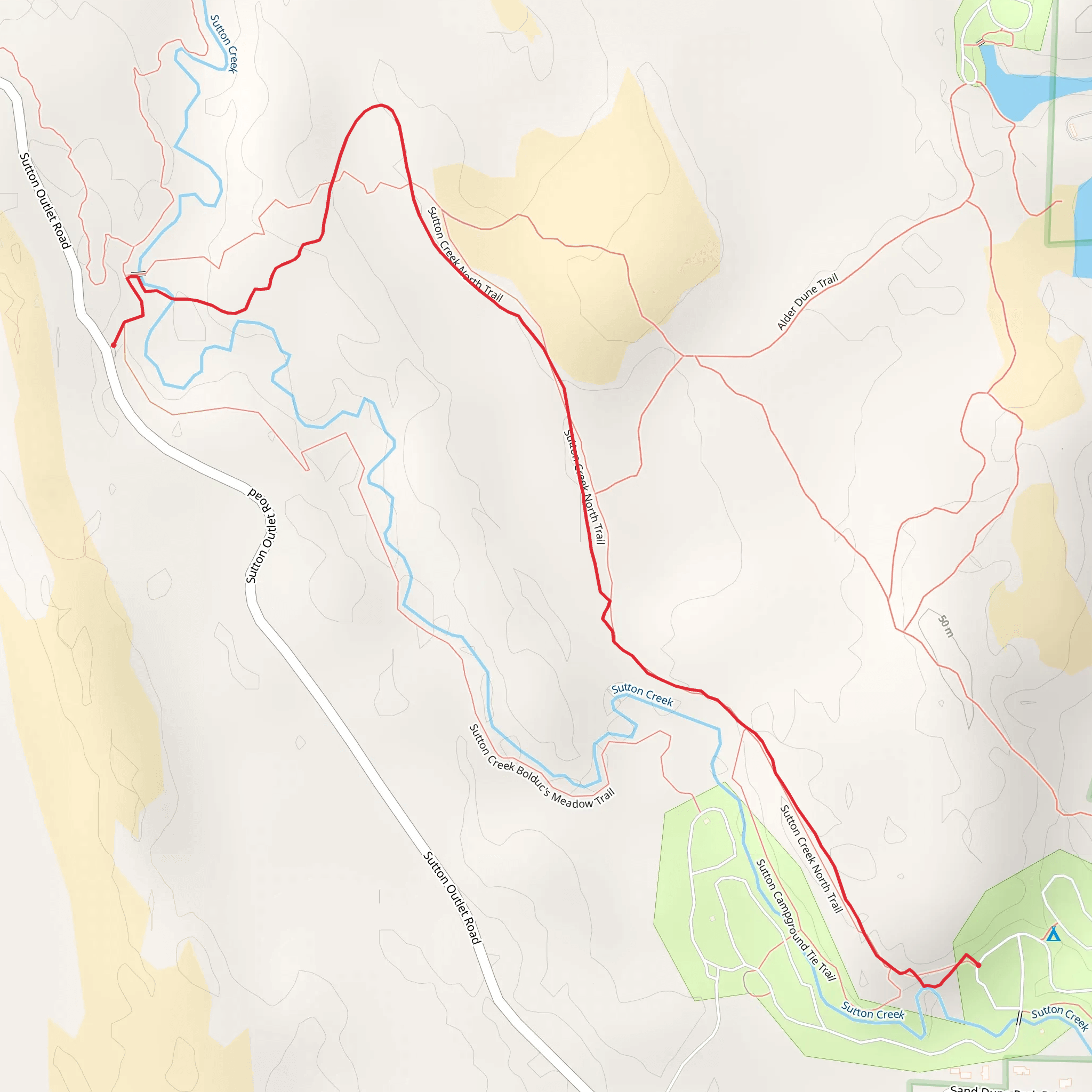 Sutton Creek North Trail mobile static map