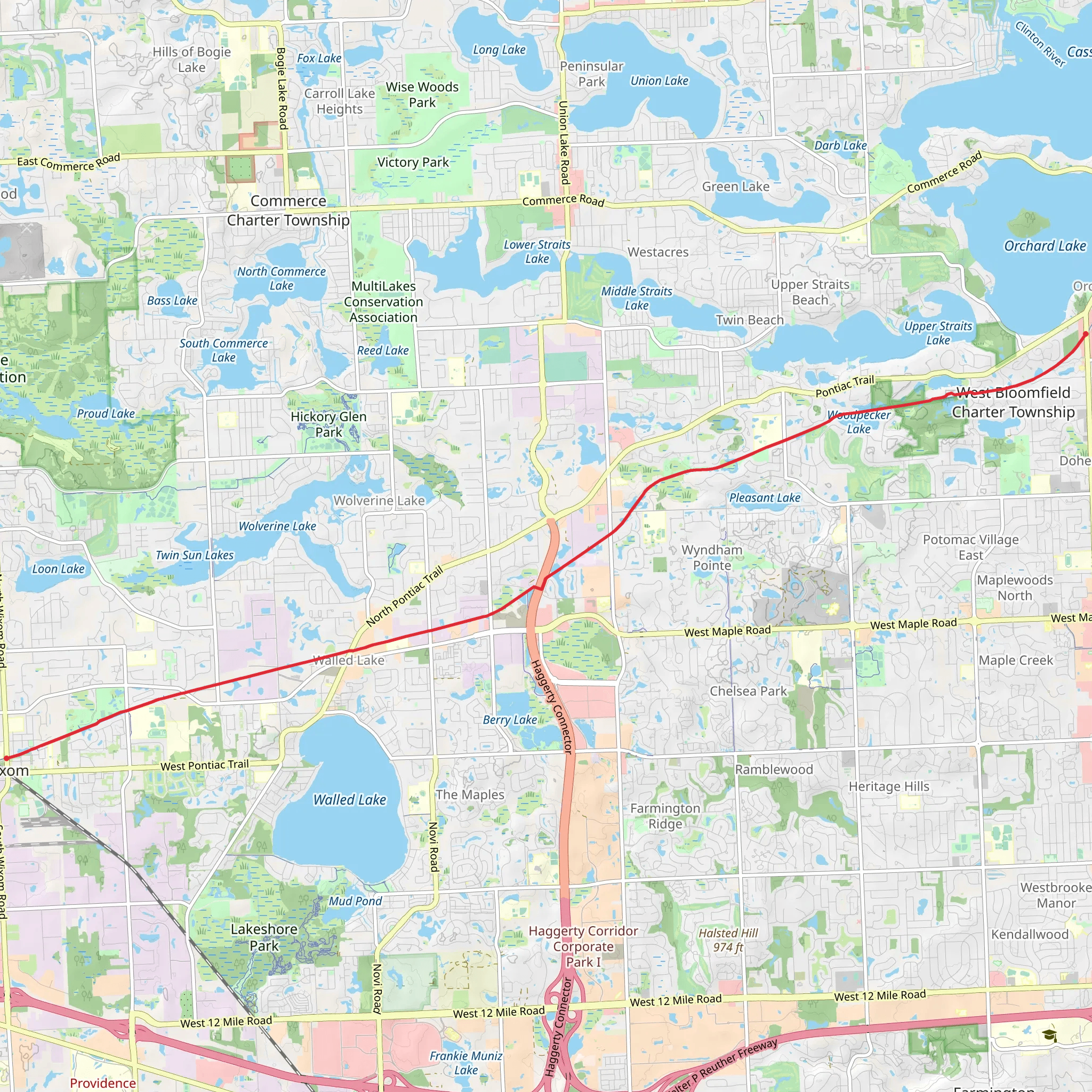 Michigan Air Line Trail - Mack Park mobile static map
