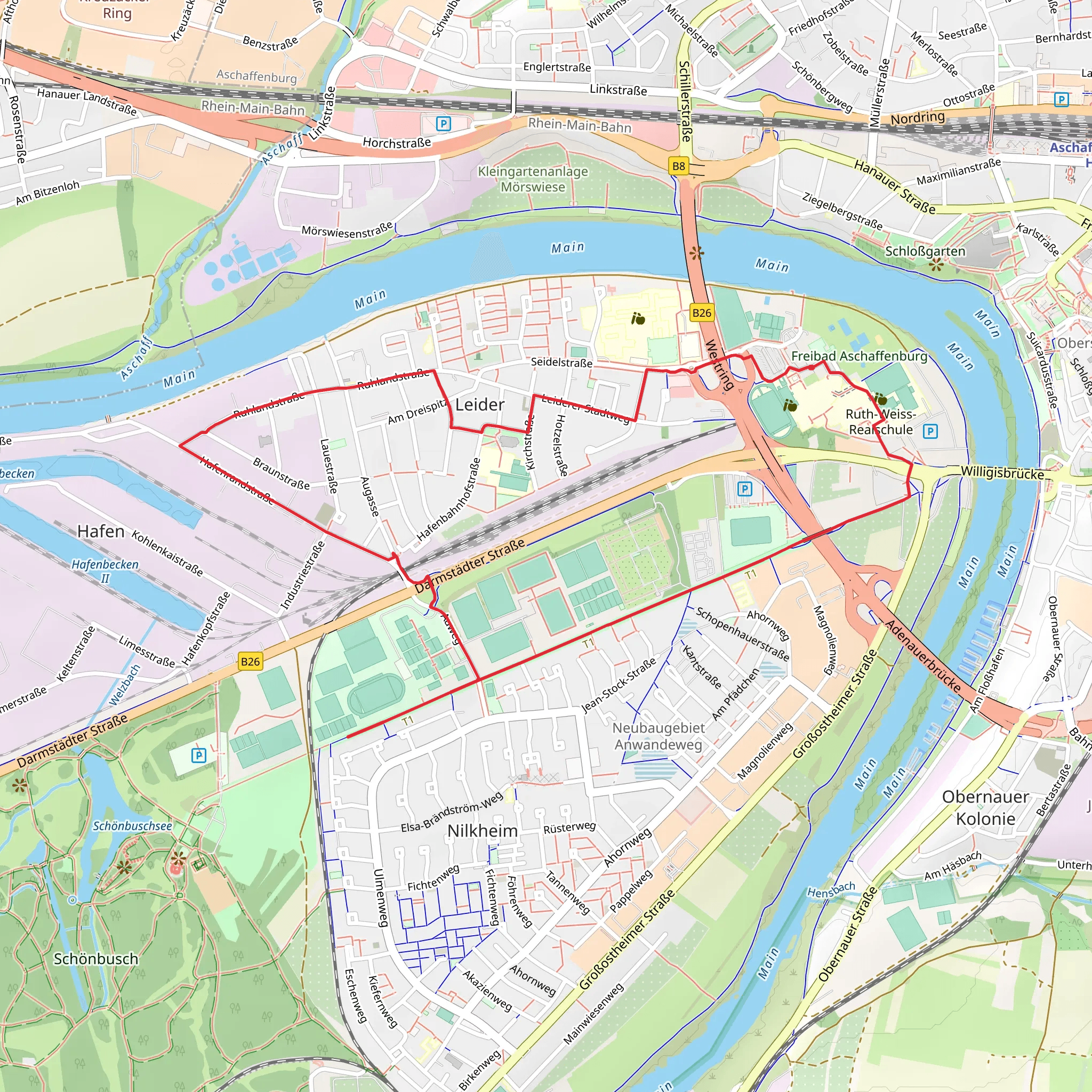 Kulturweg Aschaffenburg 6 mobile static map