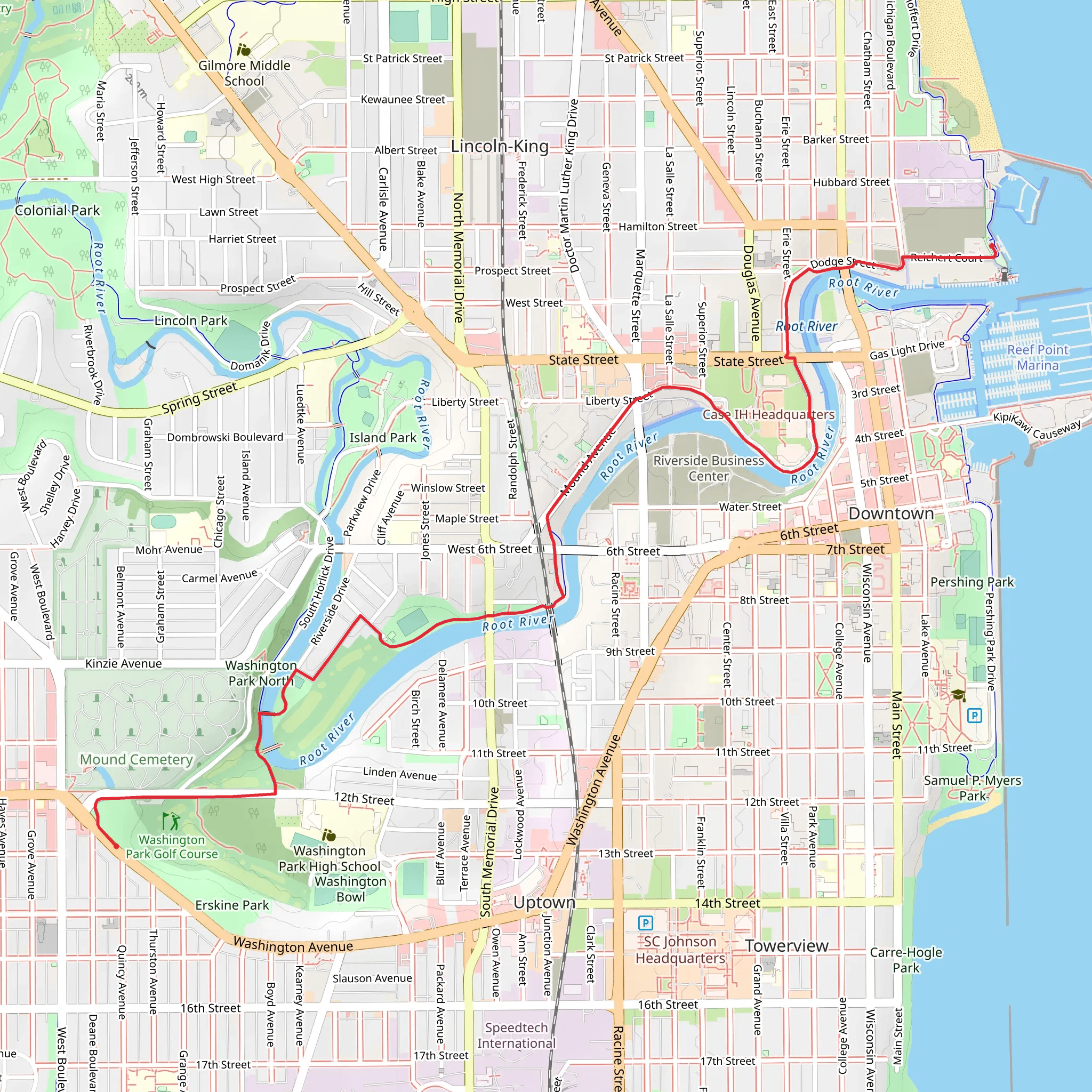 North Shore Trail and Root River Pathway mobile static map
