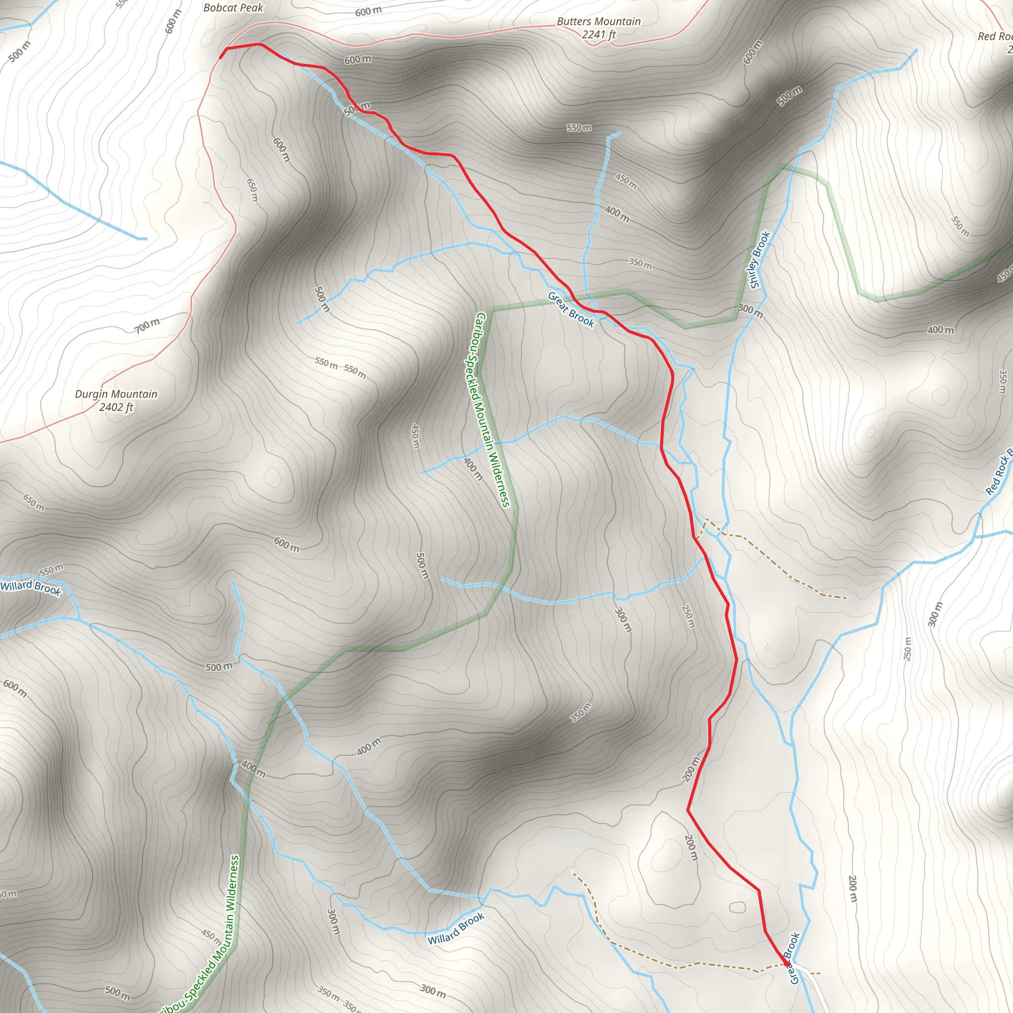 Bobcat Peak from Hut Road mobile static map