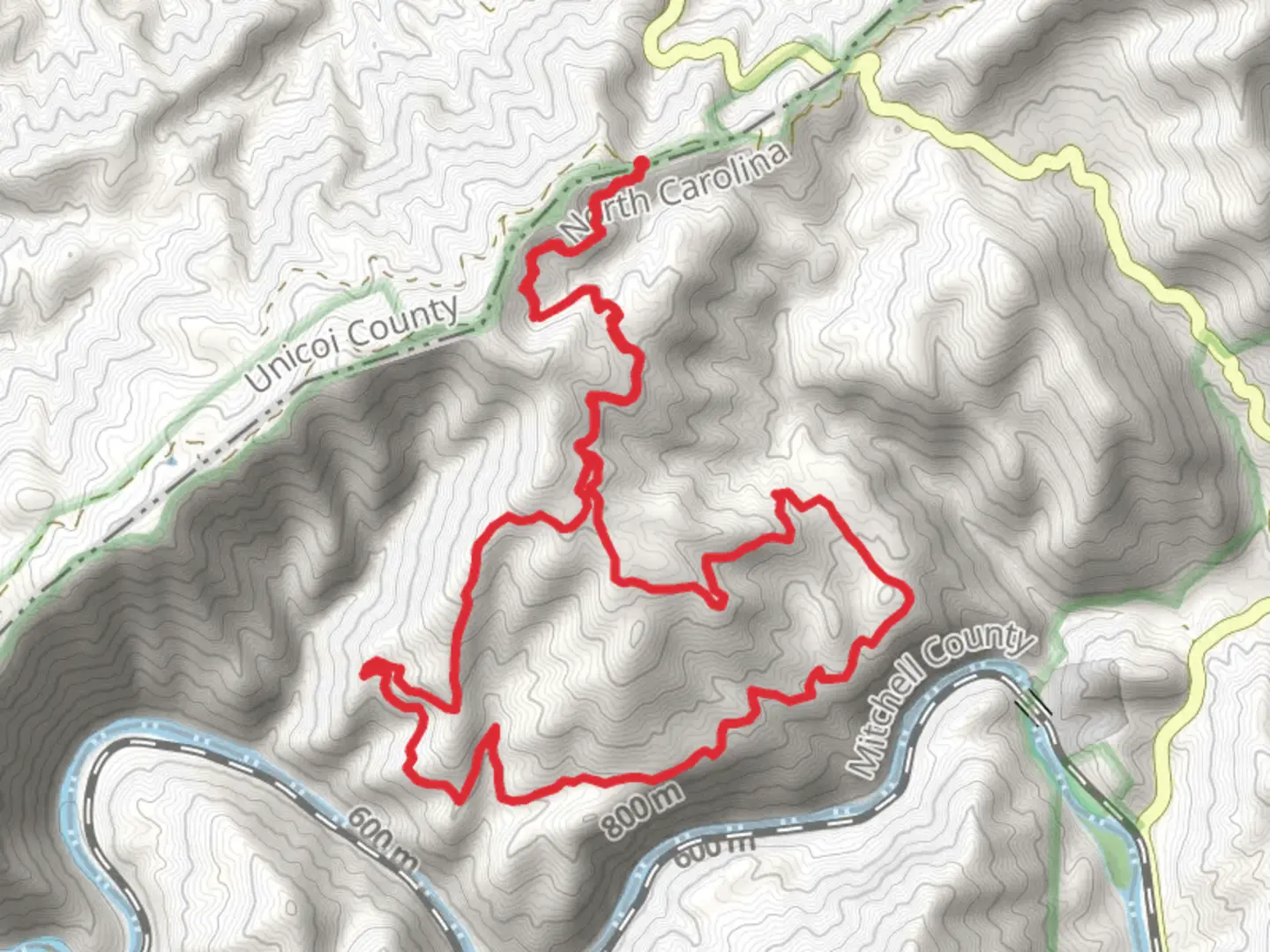 An image depicting the trail Shinbone Loop Trail and its surrounding area.