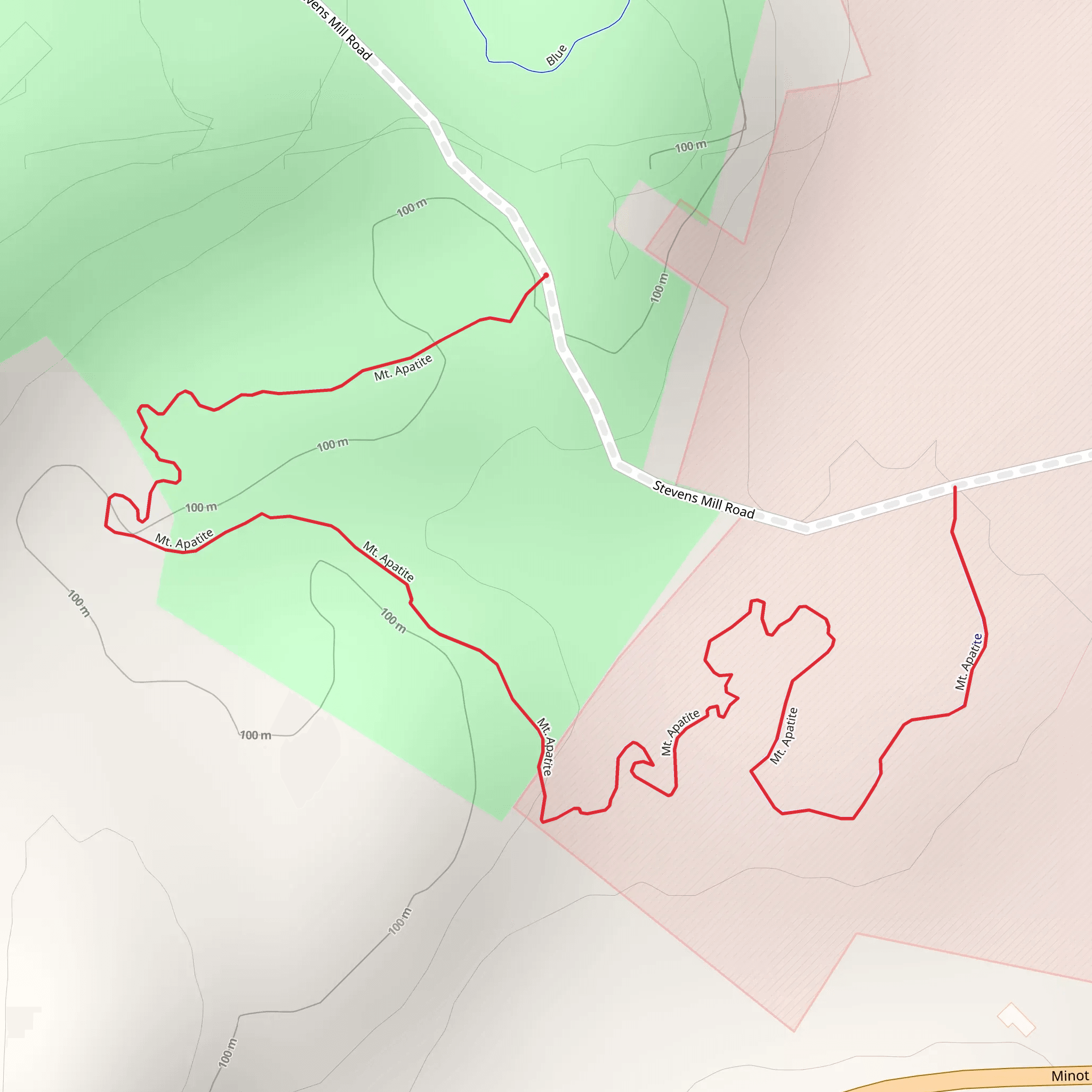 Mount Apatite - Stevens Mill Road mobile static map