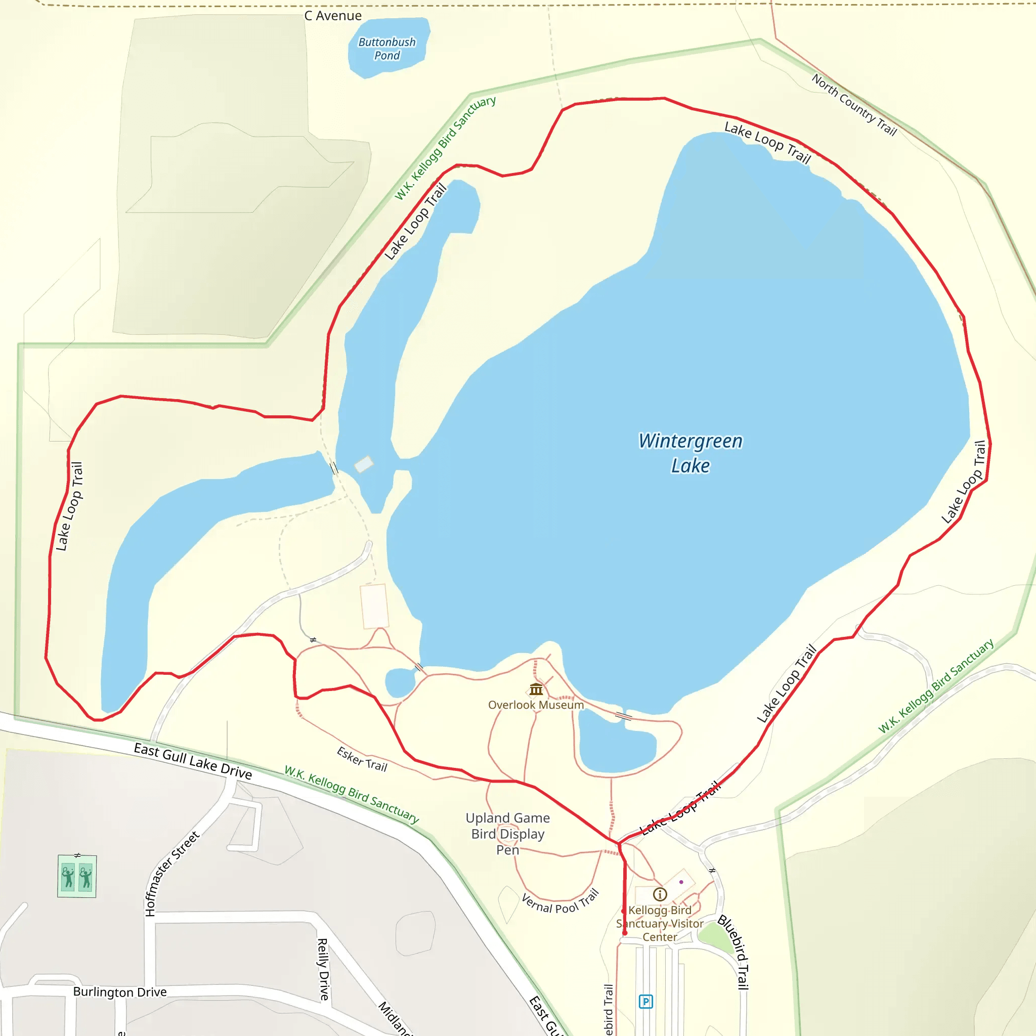 Wintergreen Lake Loop mobile static map