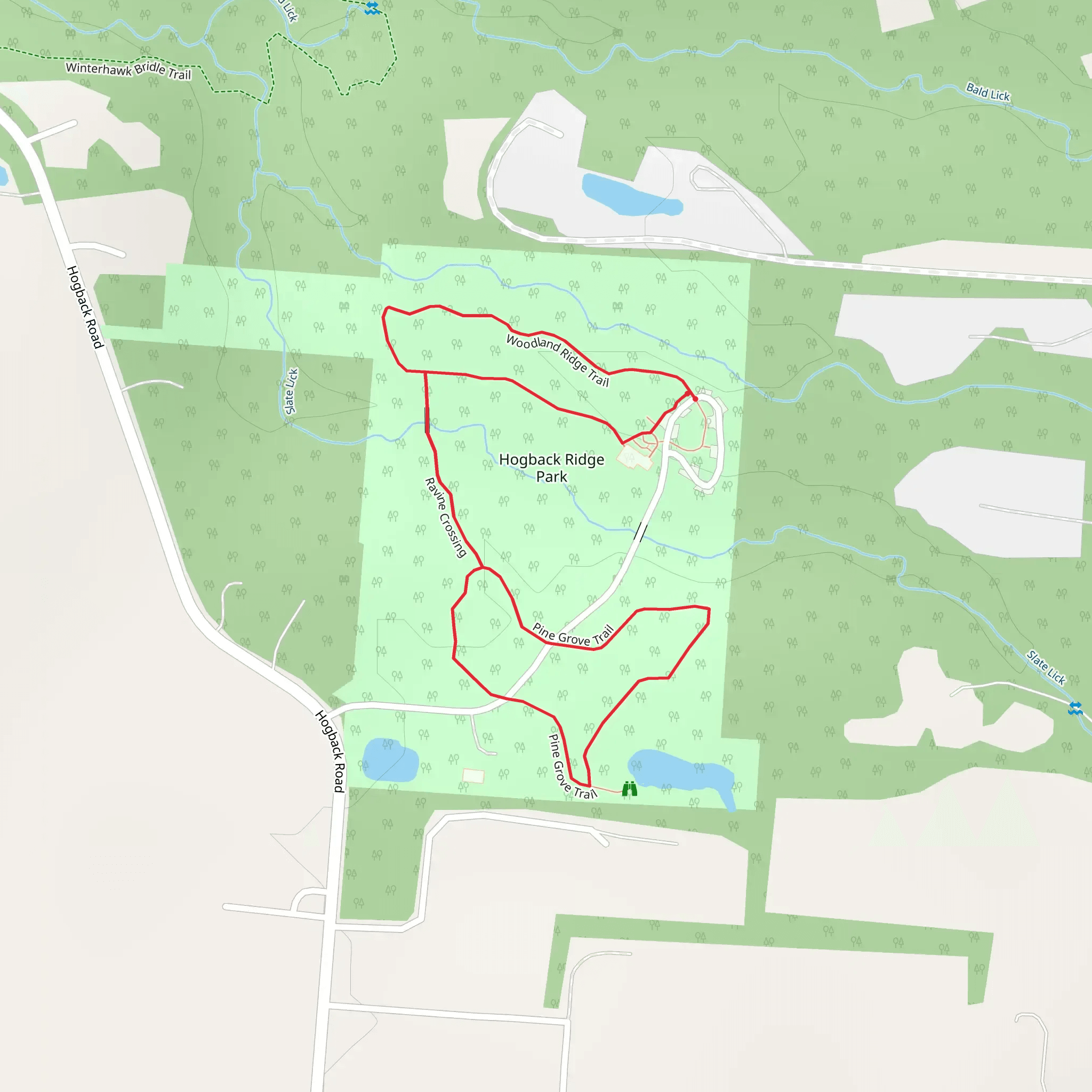 Woodland Ridge and Pine Grave Loop mobile static map