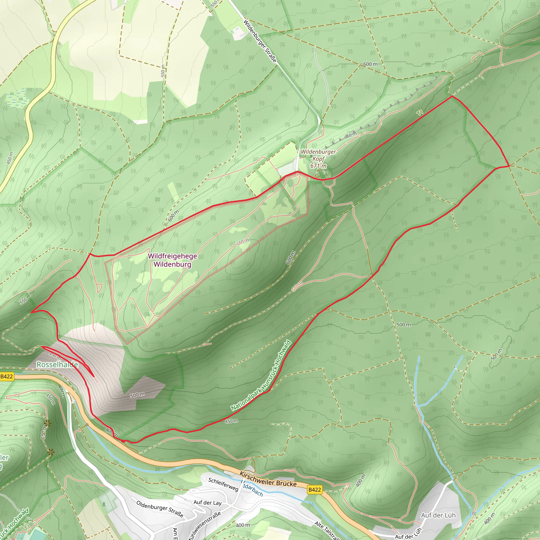 Rosselhalde, Wildenburger Kopf and Konigswald Loop mobile static map