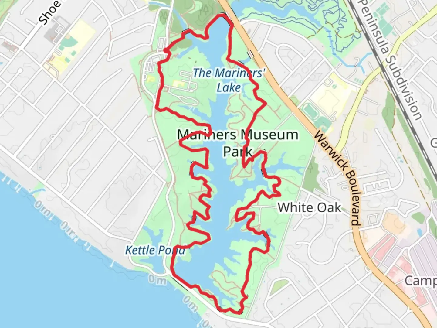 An image depicting the trail The Mariners' Lake Loop Trail and its surrounding area.
