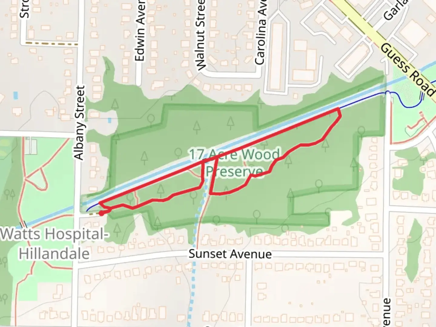 An image depicting the trail Perennial Drive Loop and its surrounding area.