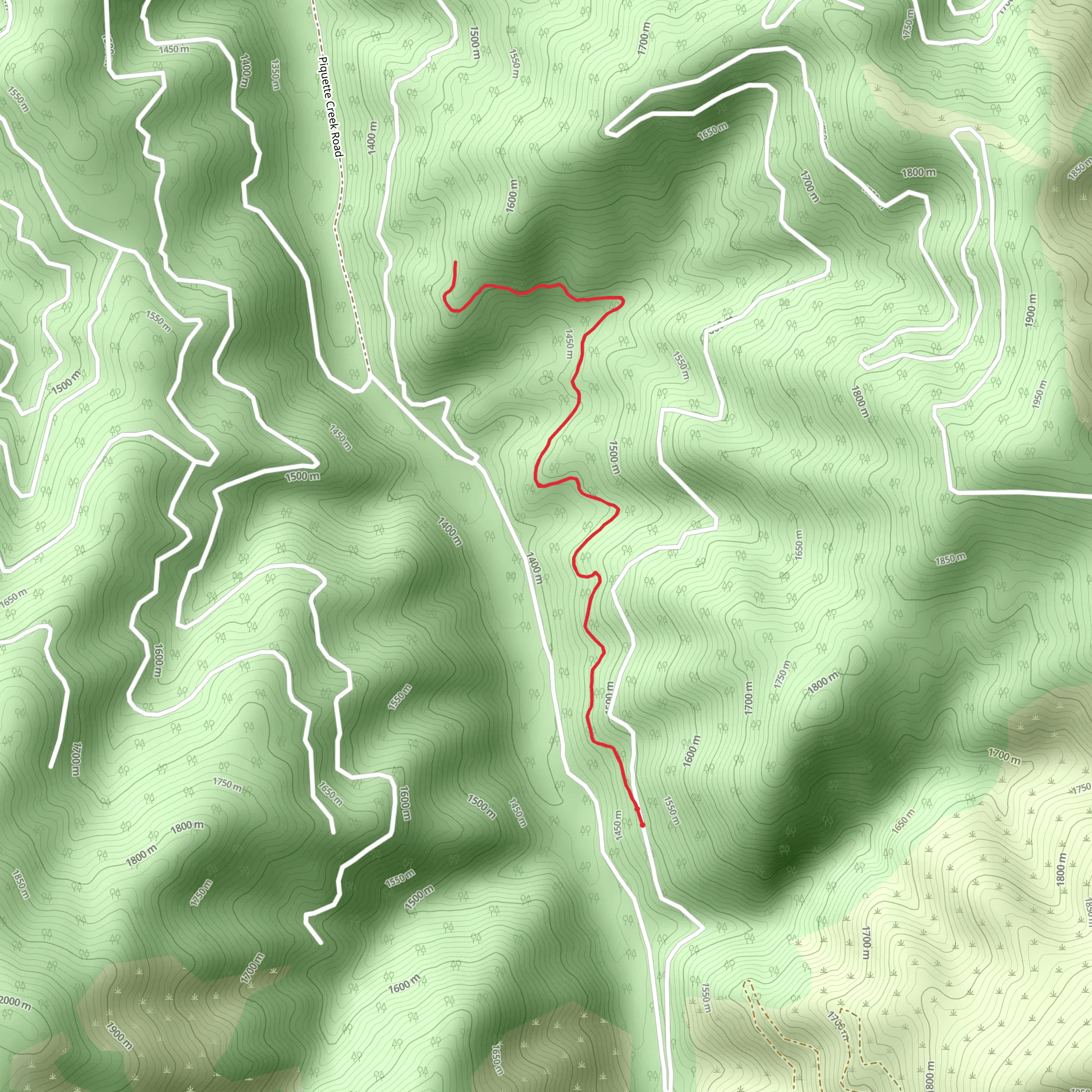 Eastside Piquett Trail mobile static map