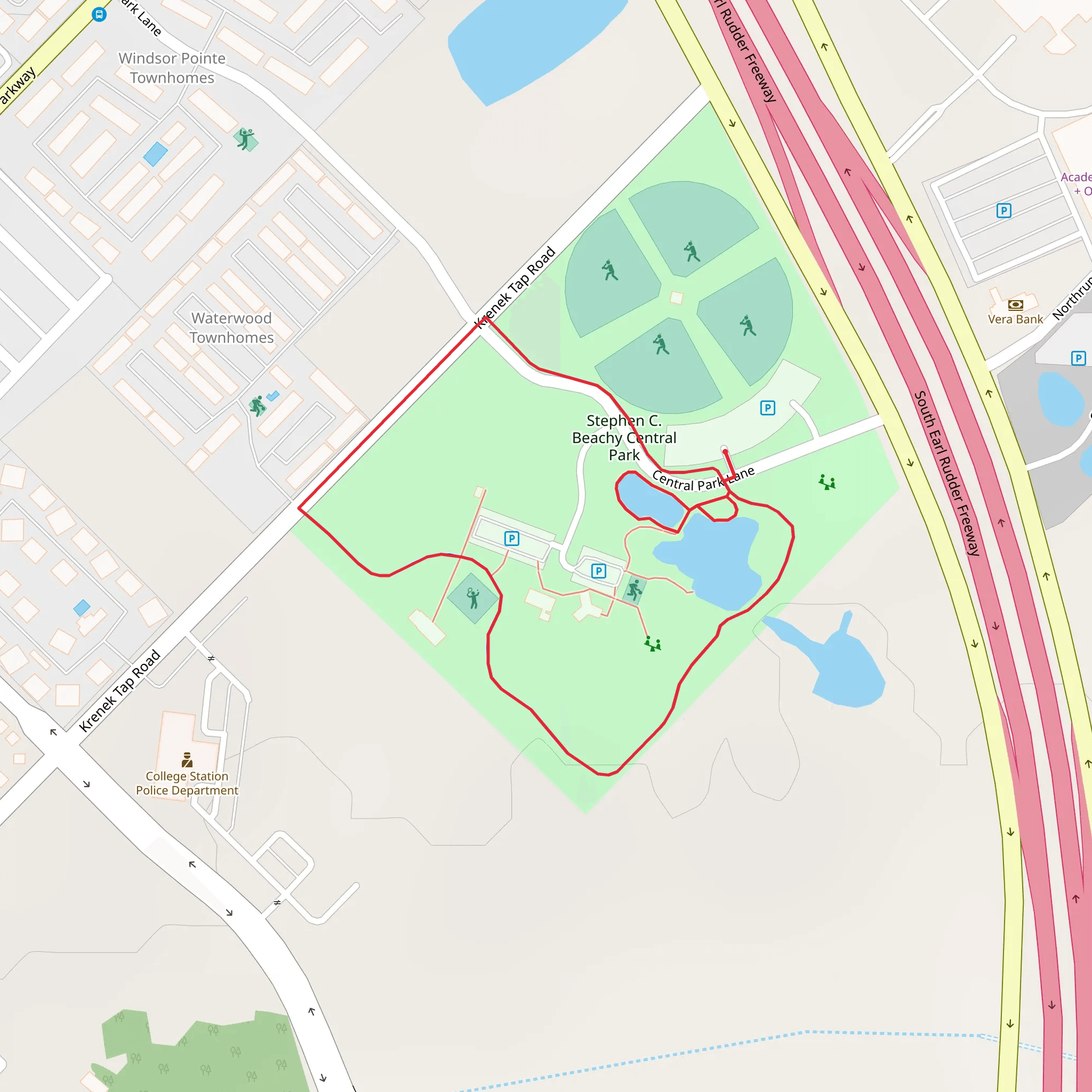 Central Park Lane Loop mobile static map