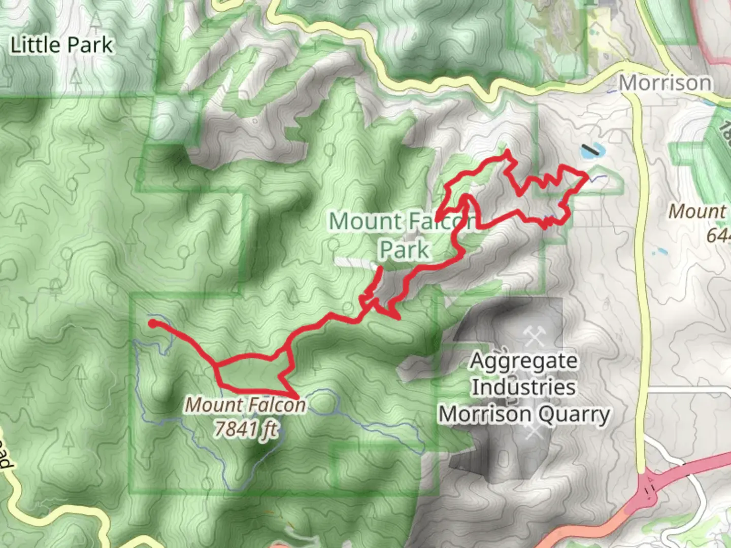 An image depicting the trail Turkey Trot Trail via Castle Trail and its surrounding area.