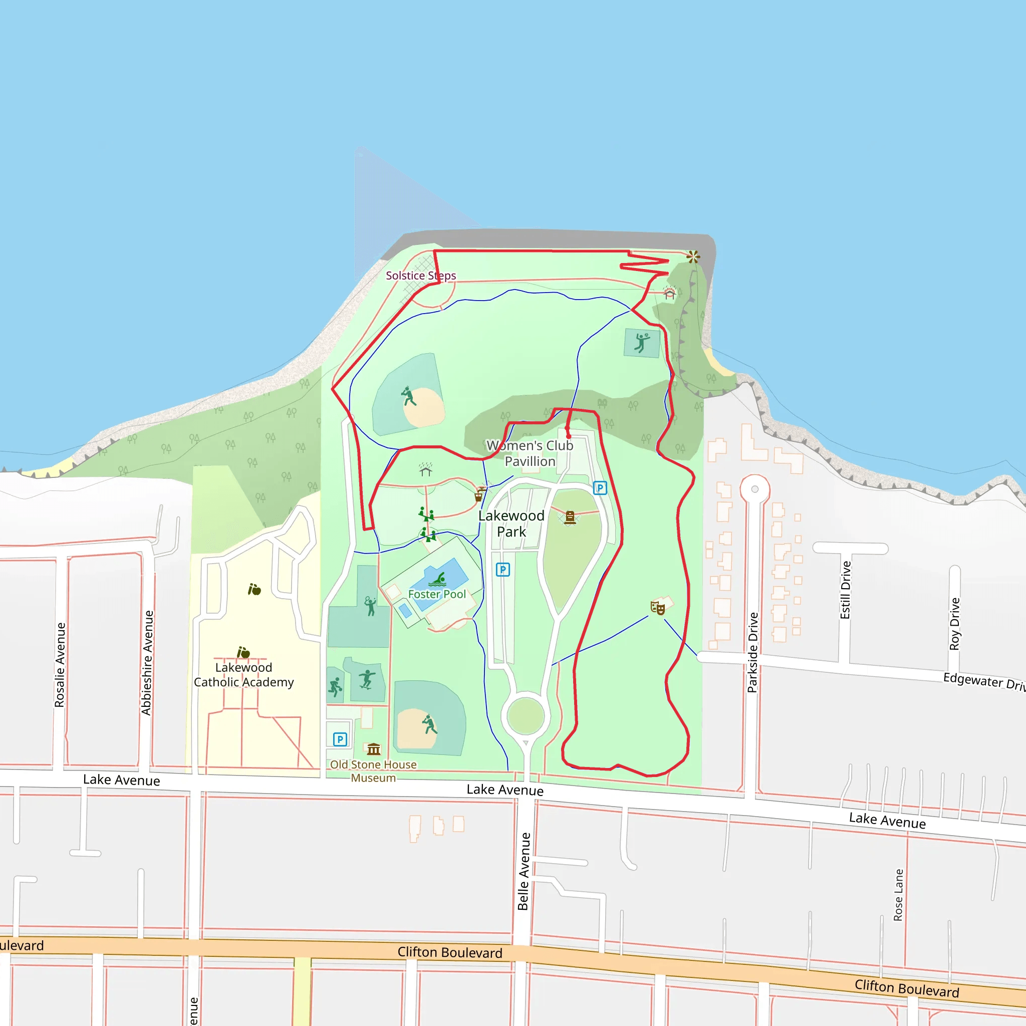 Lakewood Park Loop mobile static map