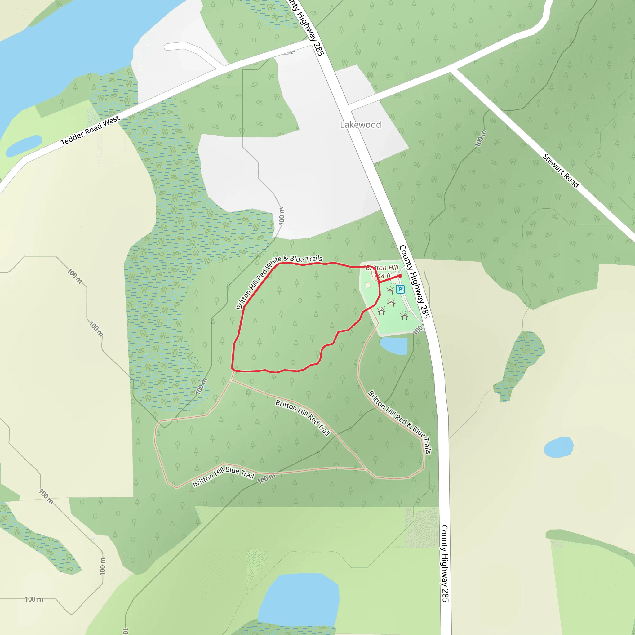 Britton Hill - Lakewood Park Loop mobile static map
