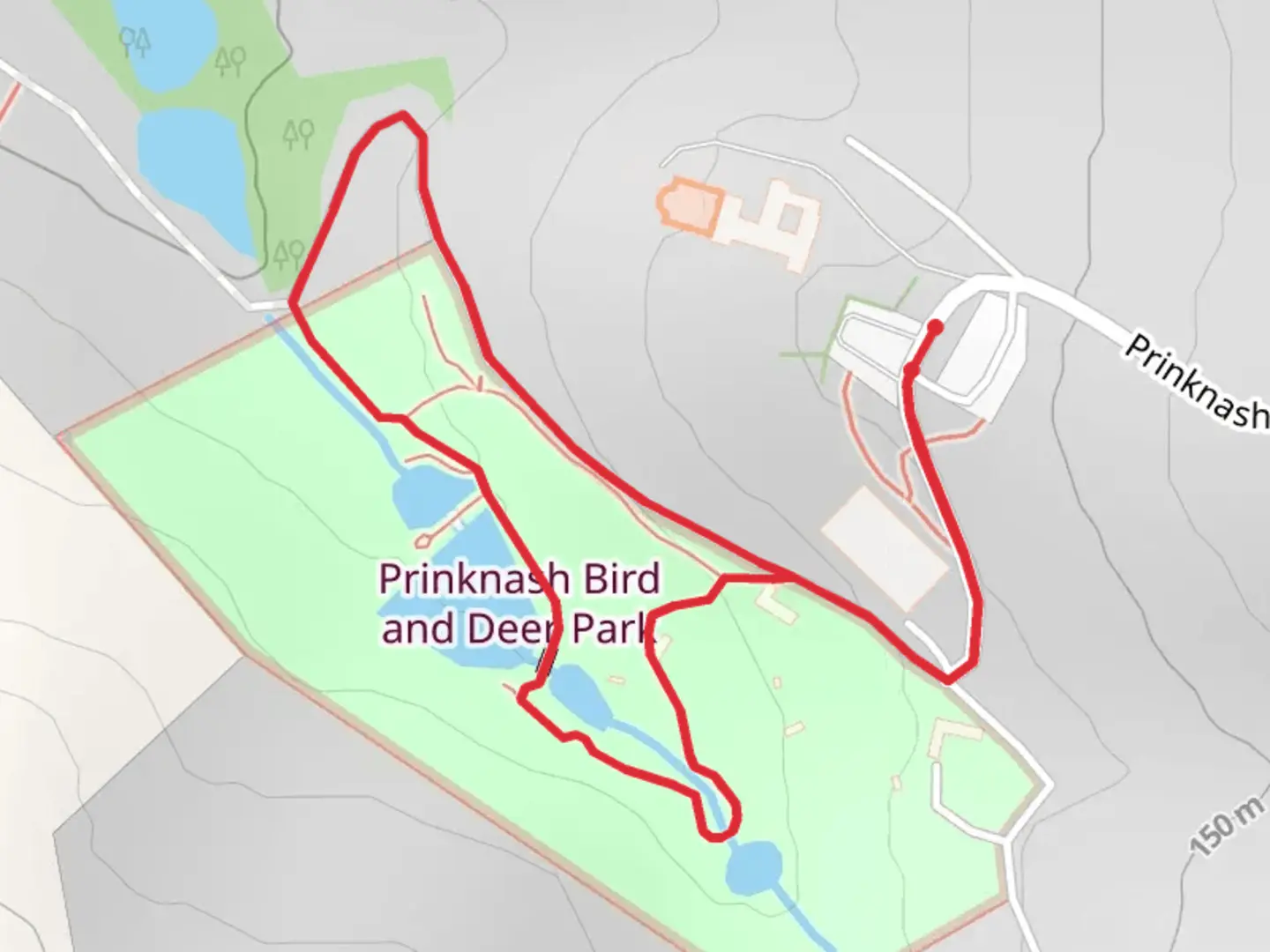 An image depicting the trail Prinknash Abbey Park Loop and its surrounding area.