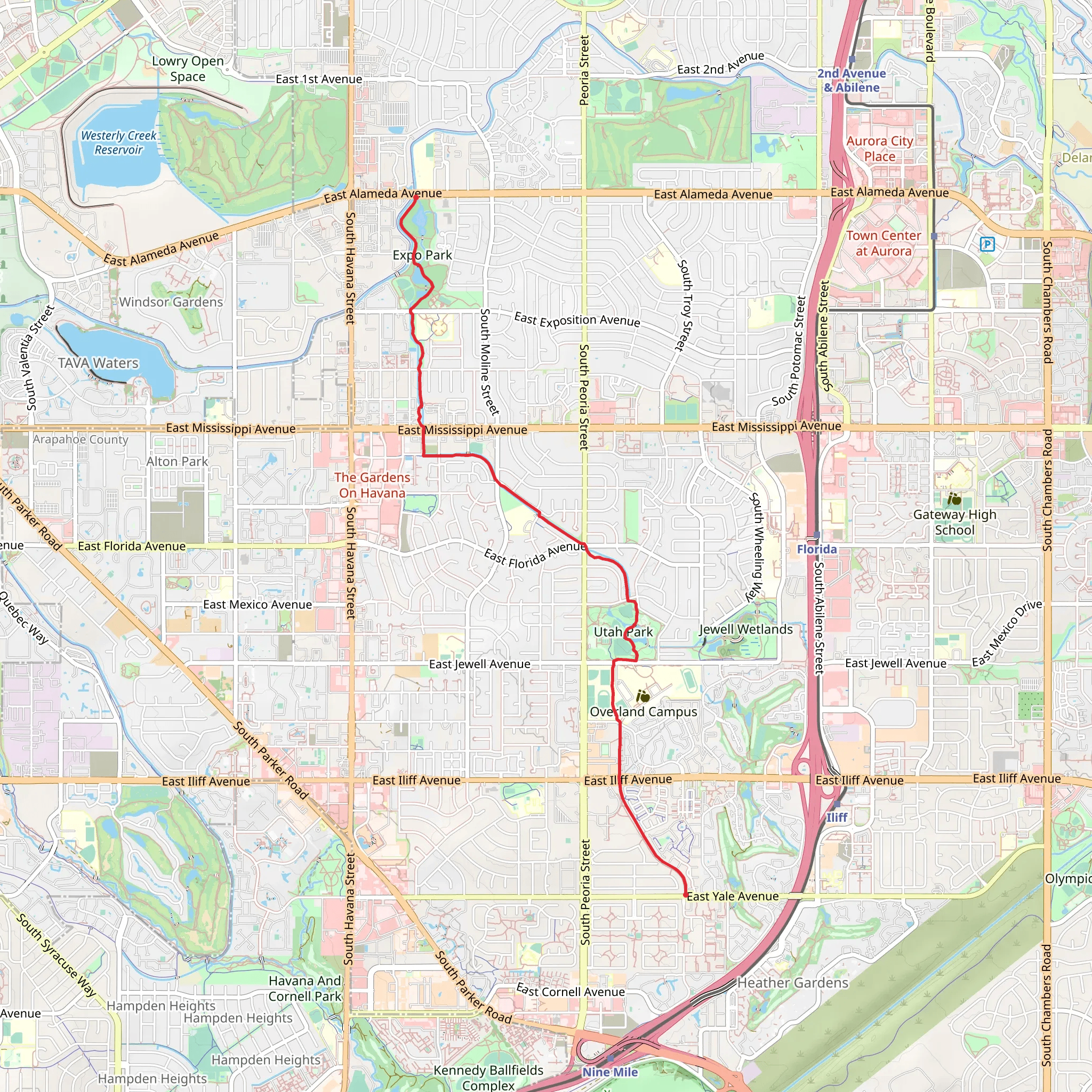 Westerly Creek Regional trail mobile static map
