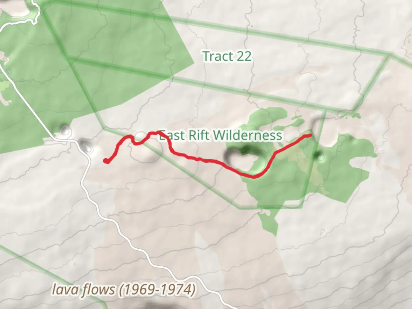 An image depicting the trail Puʻu Huluhulu, Makaopuhi Crater and Nāpau Crater Trail and its surrounding area.