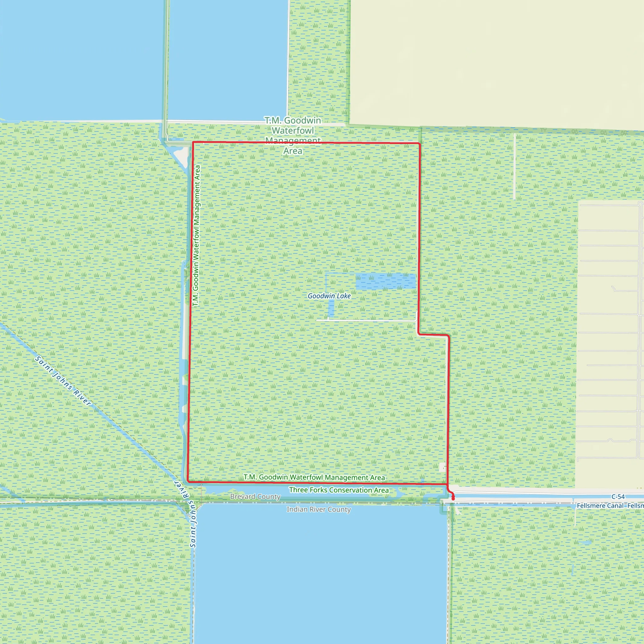 T M Goodwin Waterfowl Mgmt Area Waterfowl Management Area - T M Goodwin Unit Loop mobile static map
