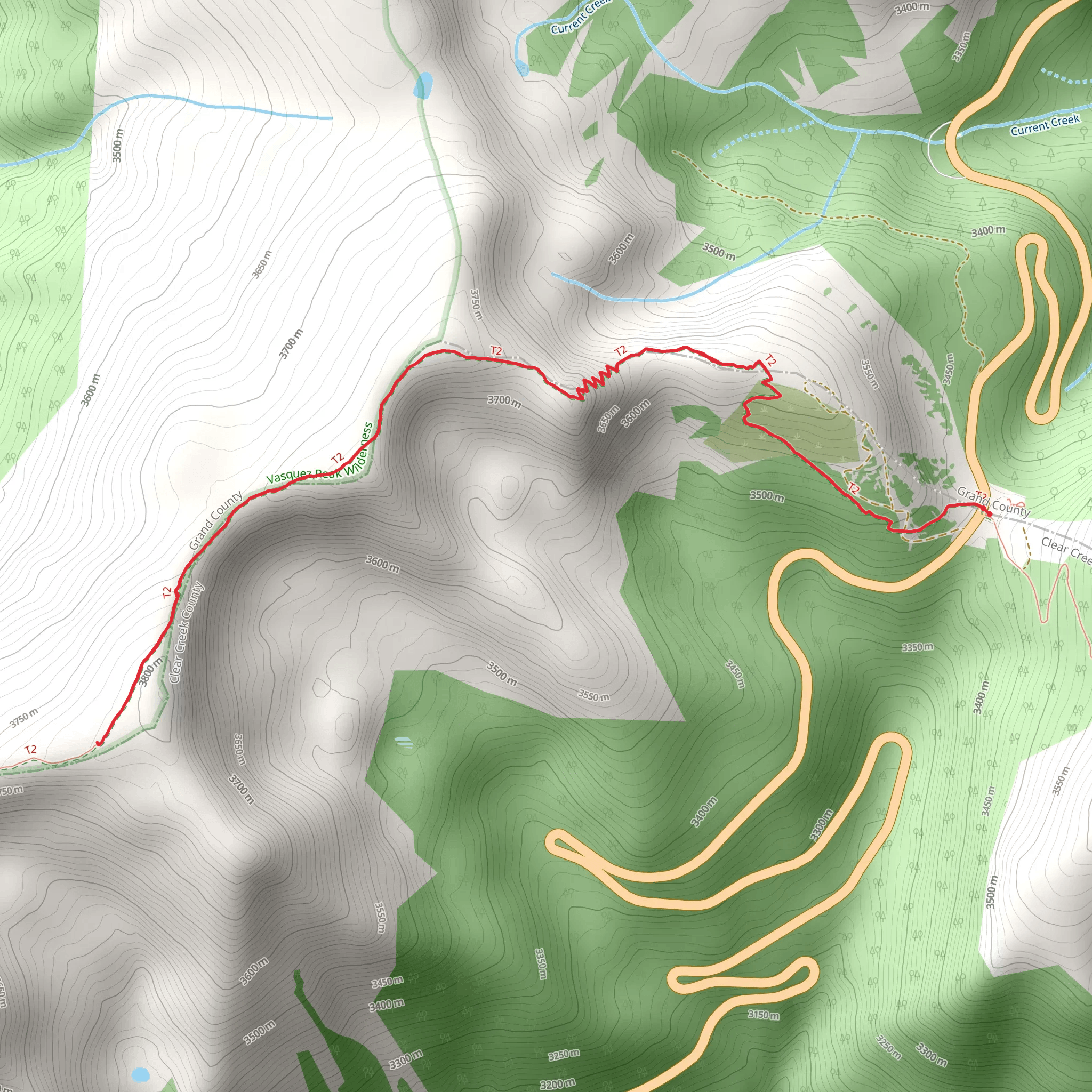 Berthoud Pass West mobile static map