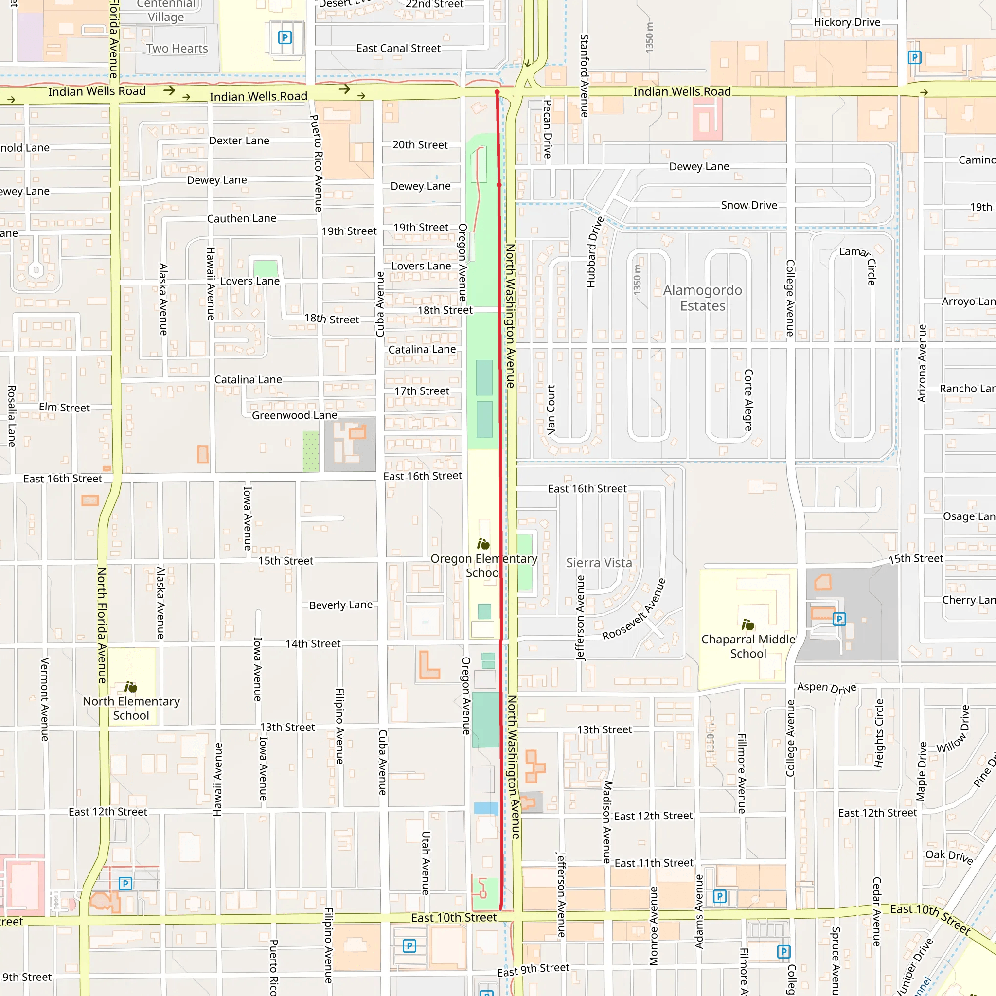Kid's Zone to Garden Center Park mobile static map
