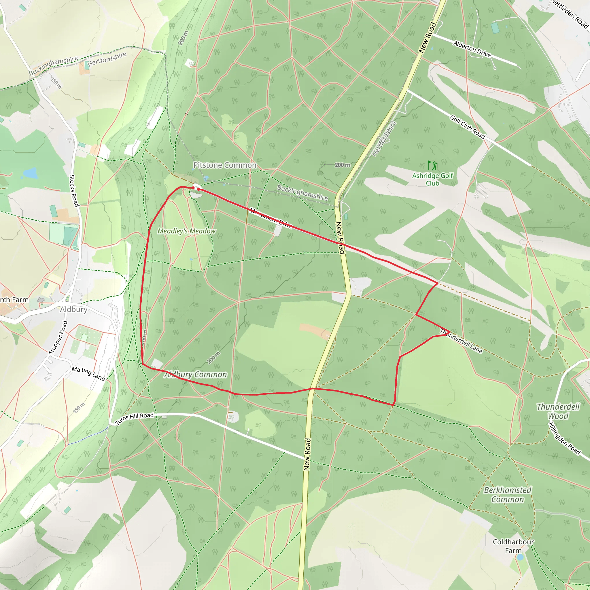 Old Copse and Thunderdell Wood Walk mobile static map