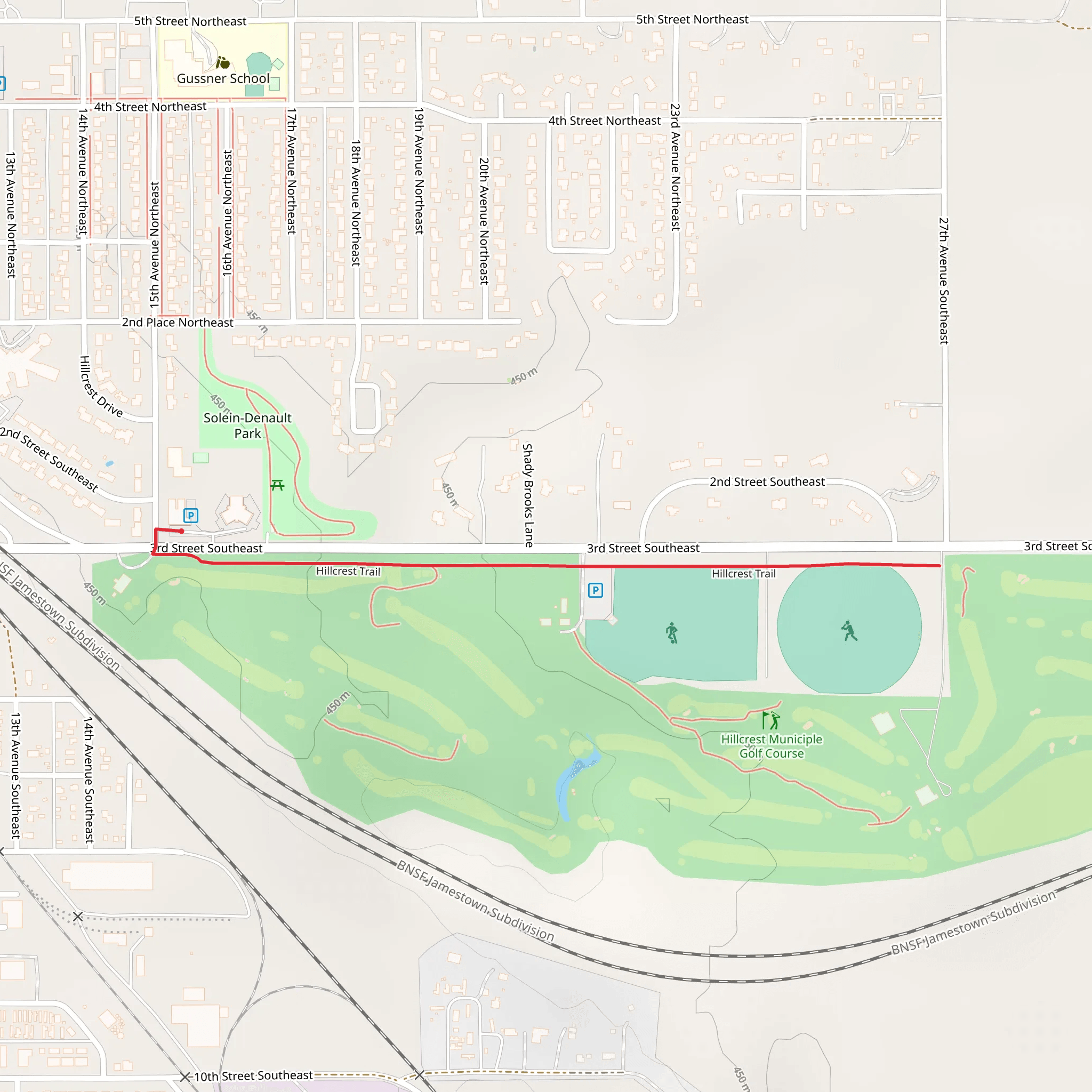 Hillcrest Trail mobile static map
