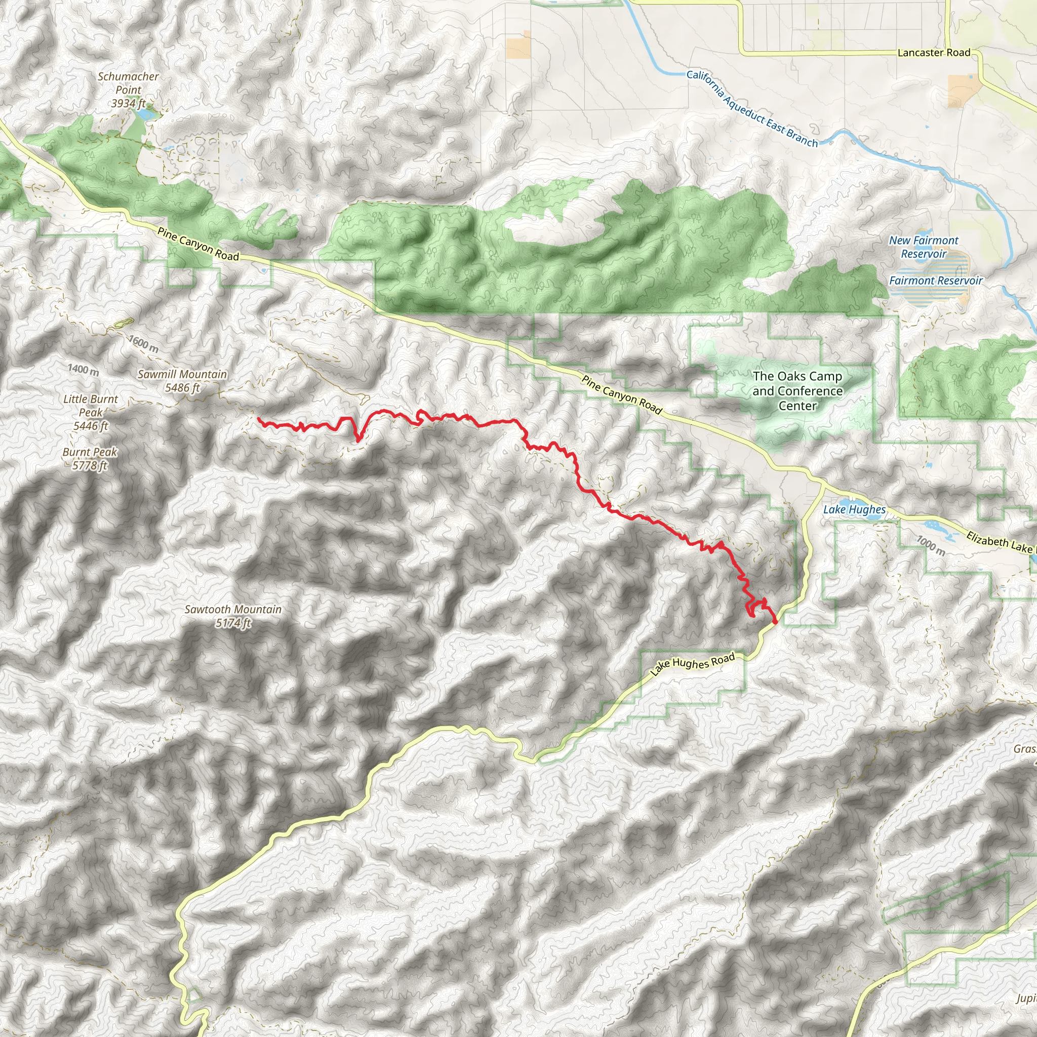 Sawmill Mountain via Pacific Crest Trail mobile static map
