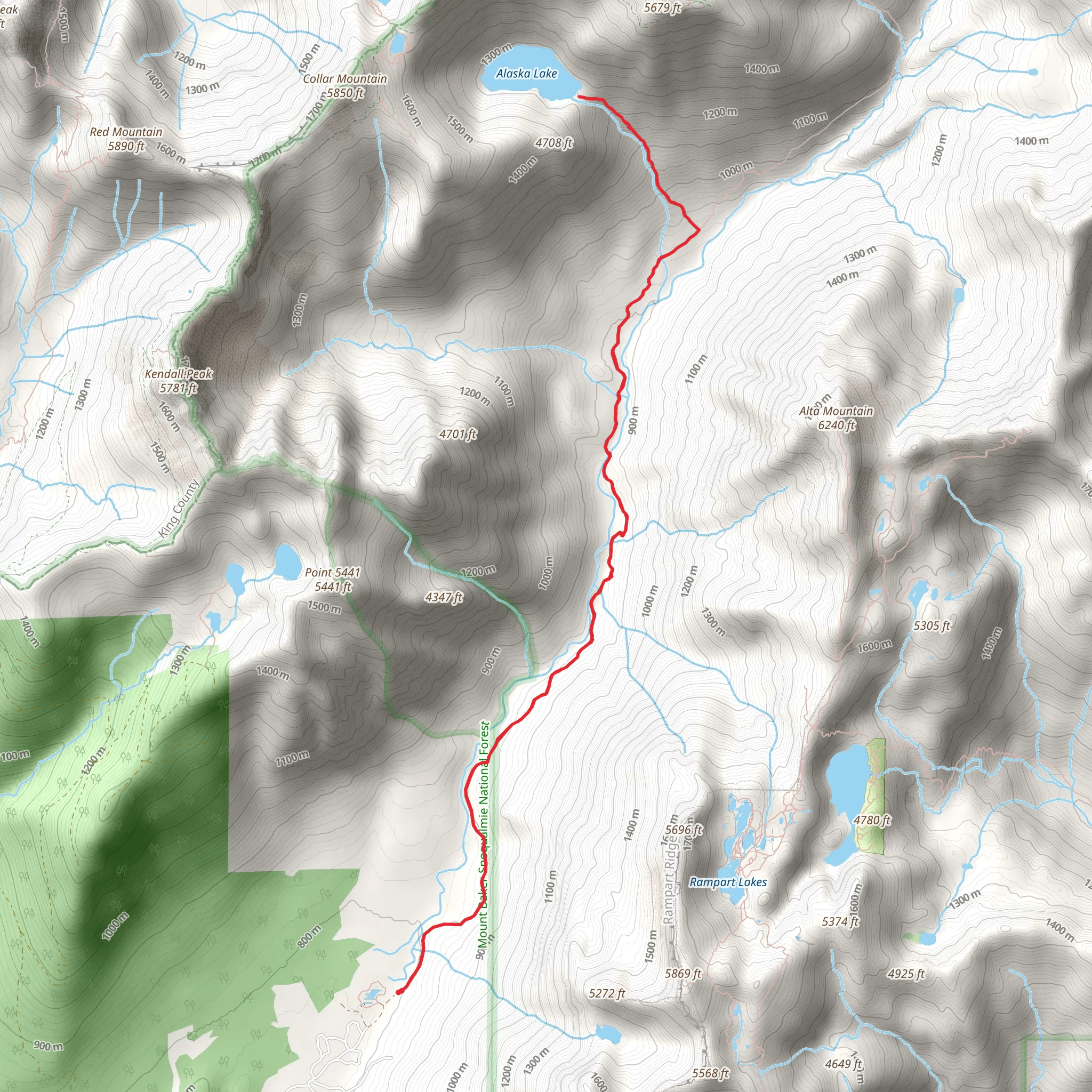 Alaska Lake Trail mobile static map