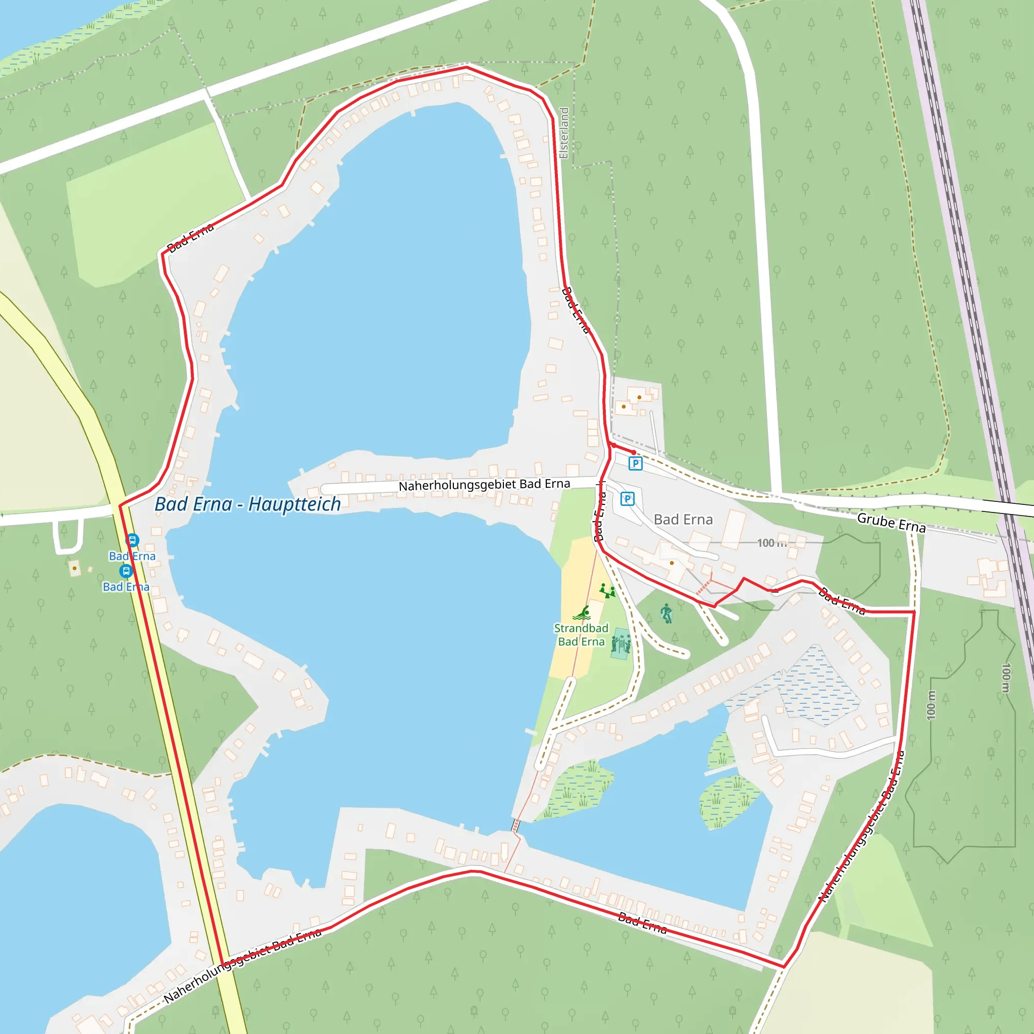 Bad Erna - Hauptteich Loop mobile static map